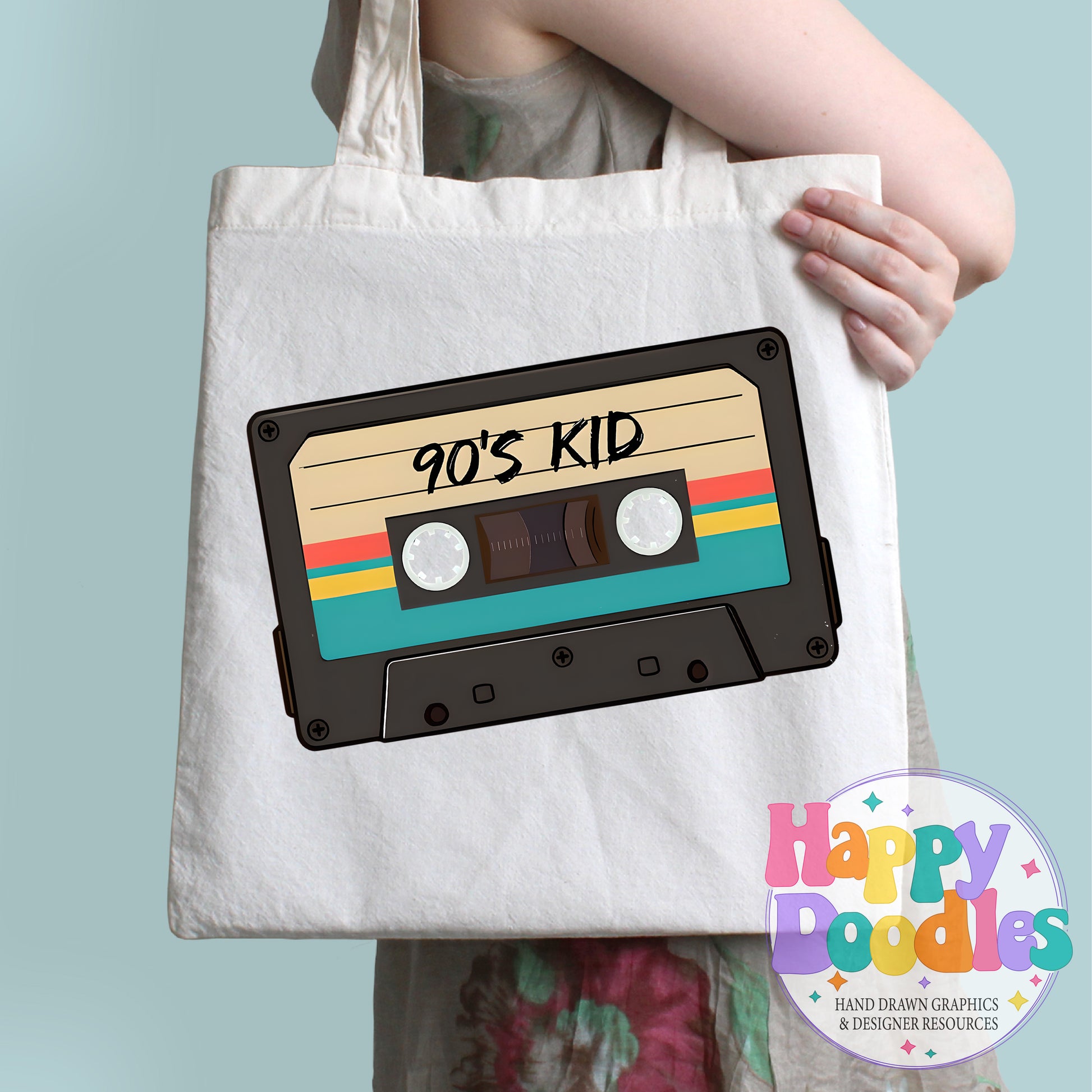 90s Kid Tape Printable PNG for Sublimation & Crafts - Happy Doodles Designs