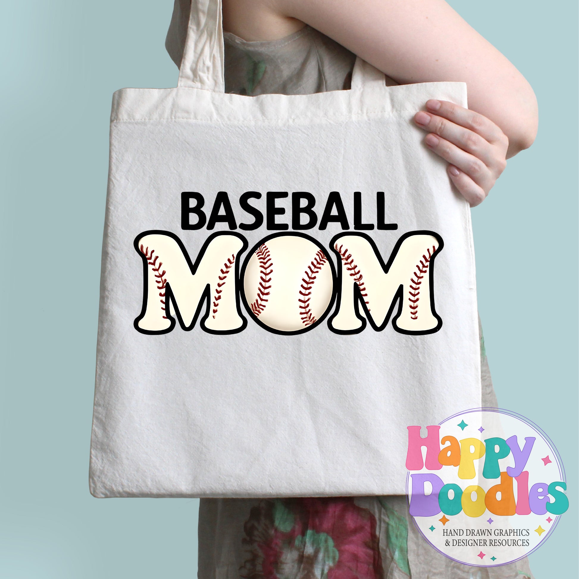 Baseball Mom DIY Printable T-Shirt Design - Happy Doodles Designs