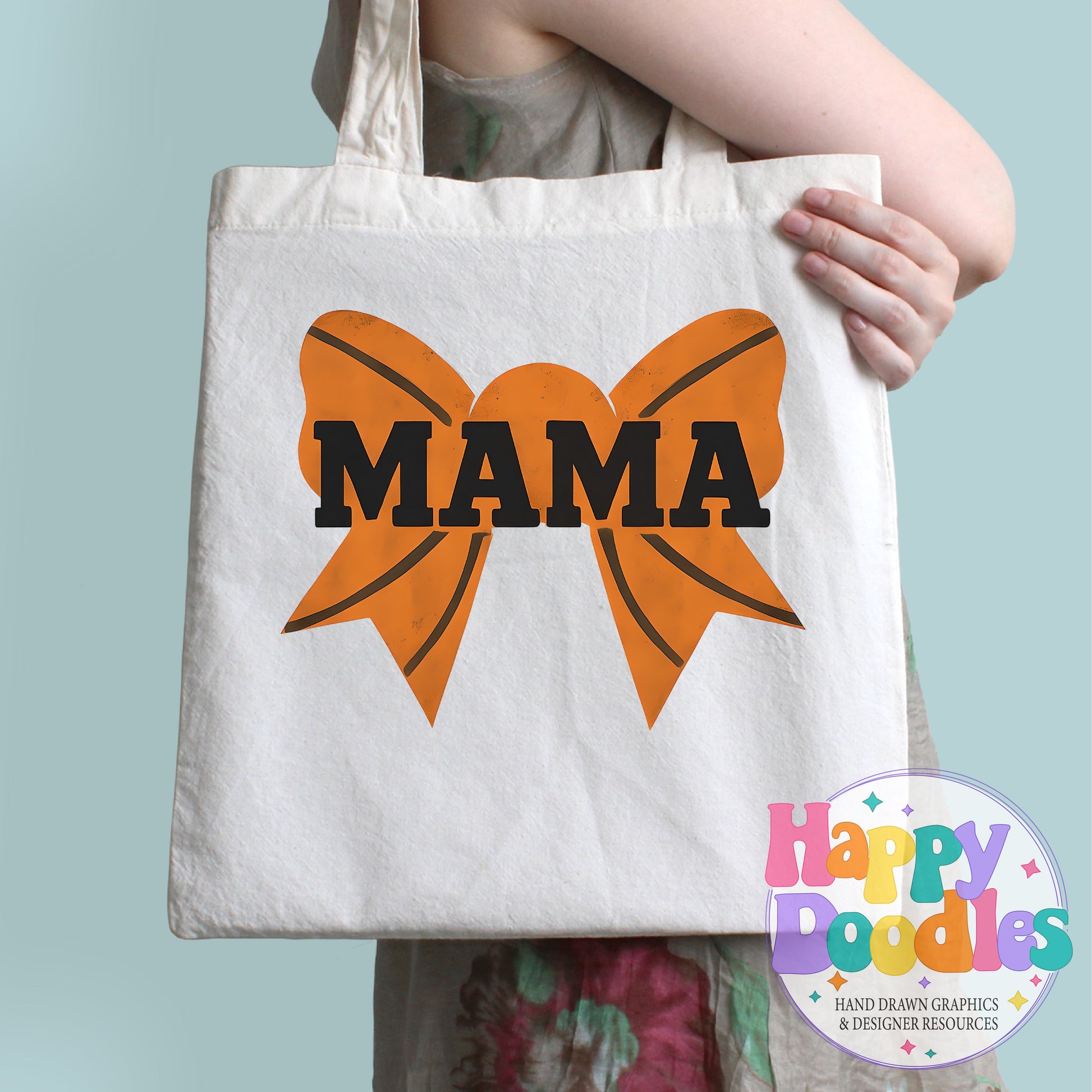 Basketball Mama Bow High Resolution Printable PNG - Happy Doodles Designs