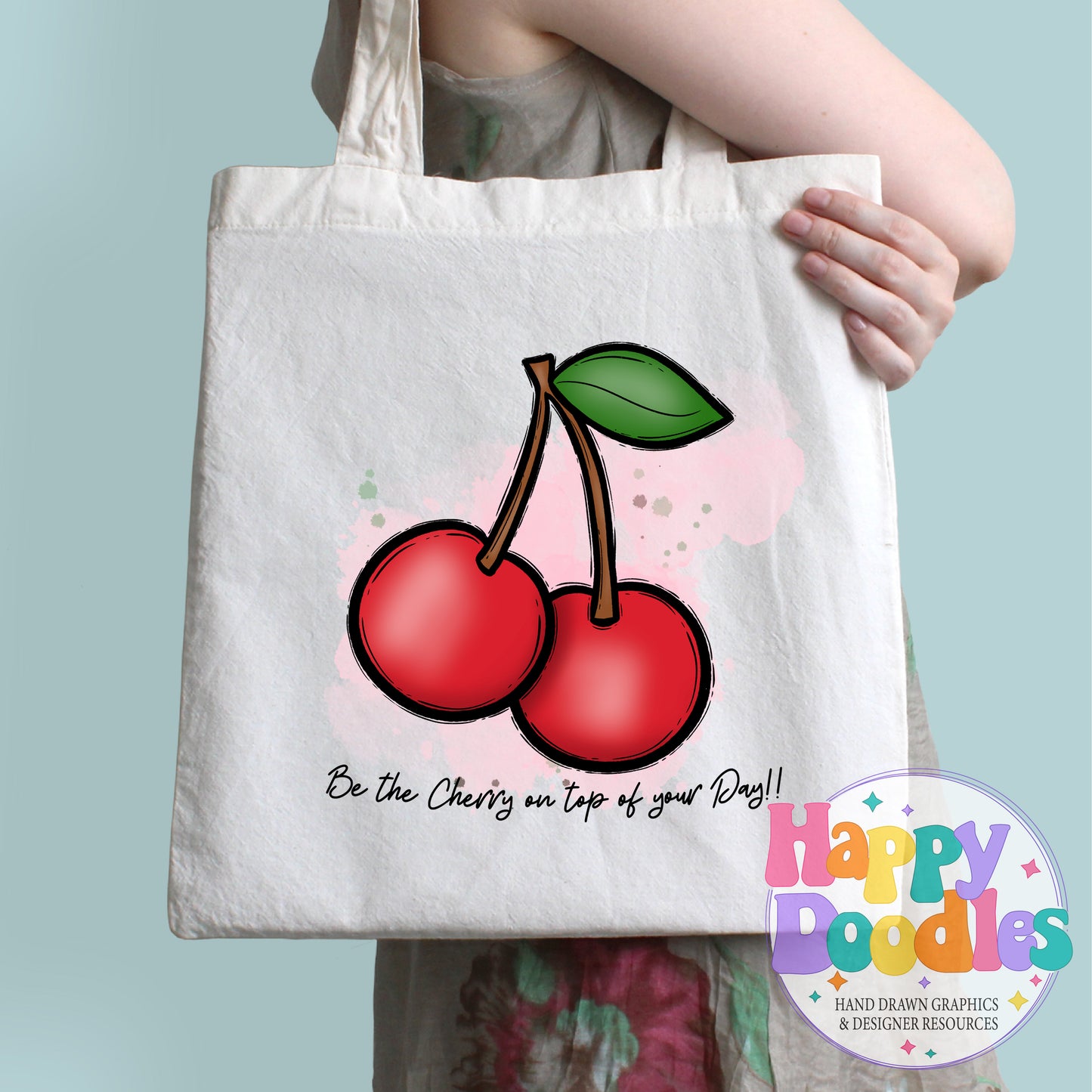Cherry On Top of Your Day DIY Printable T-Shirt Design - Happy Doodles Designs