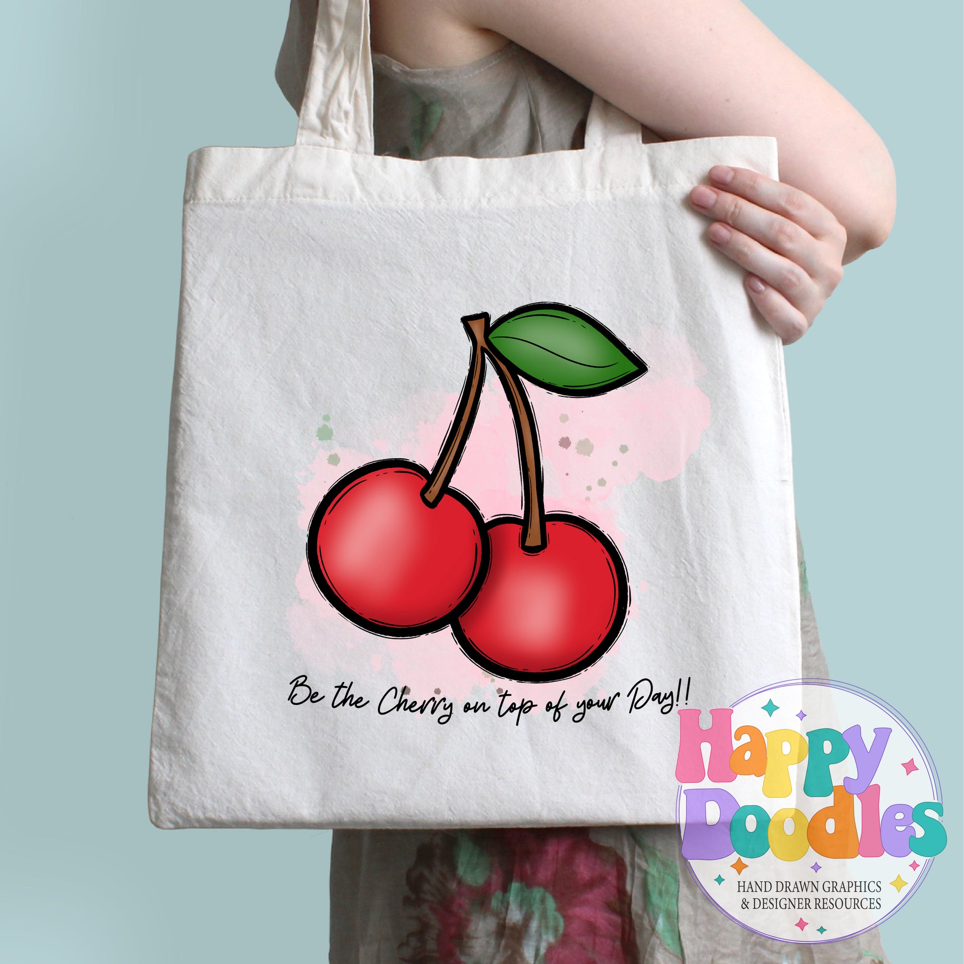 Cherry On Top of Your Day DIY Printable T-Shirt Design - Happy Doodles Designs