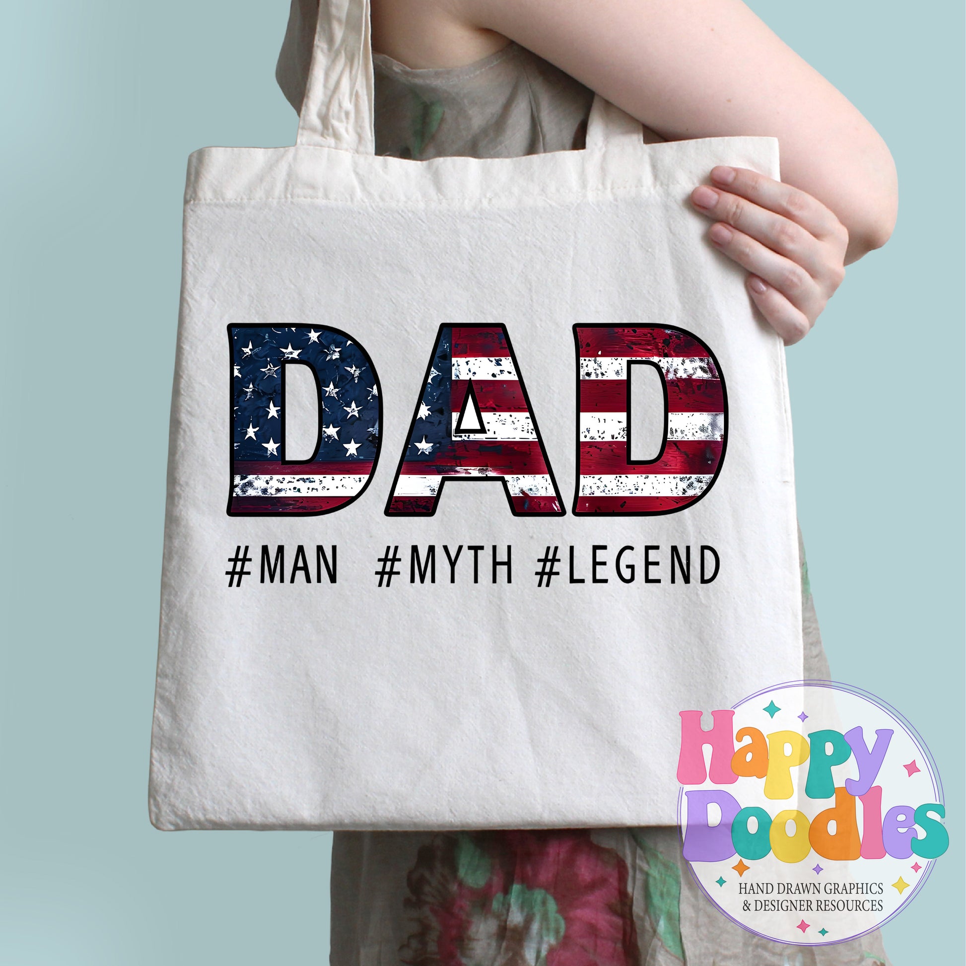 Dad Man Myth Legend T-Shirt Printable PNG Download - Happy Doodles Designs