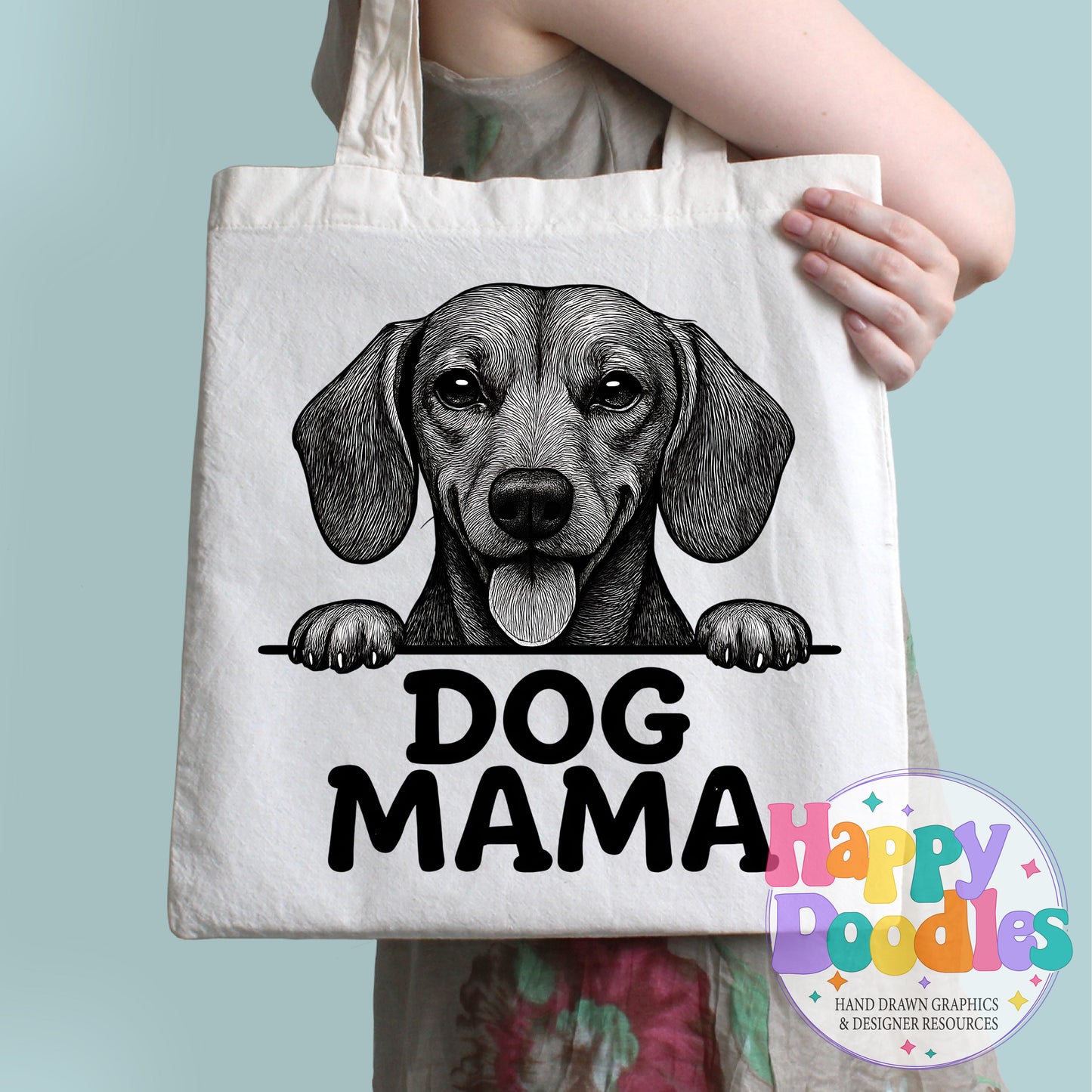 Dog Mama Dachshund Printable PNG for Sublimation & Crafts - Happy Doodles Designs