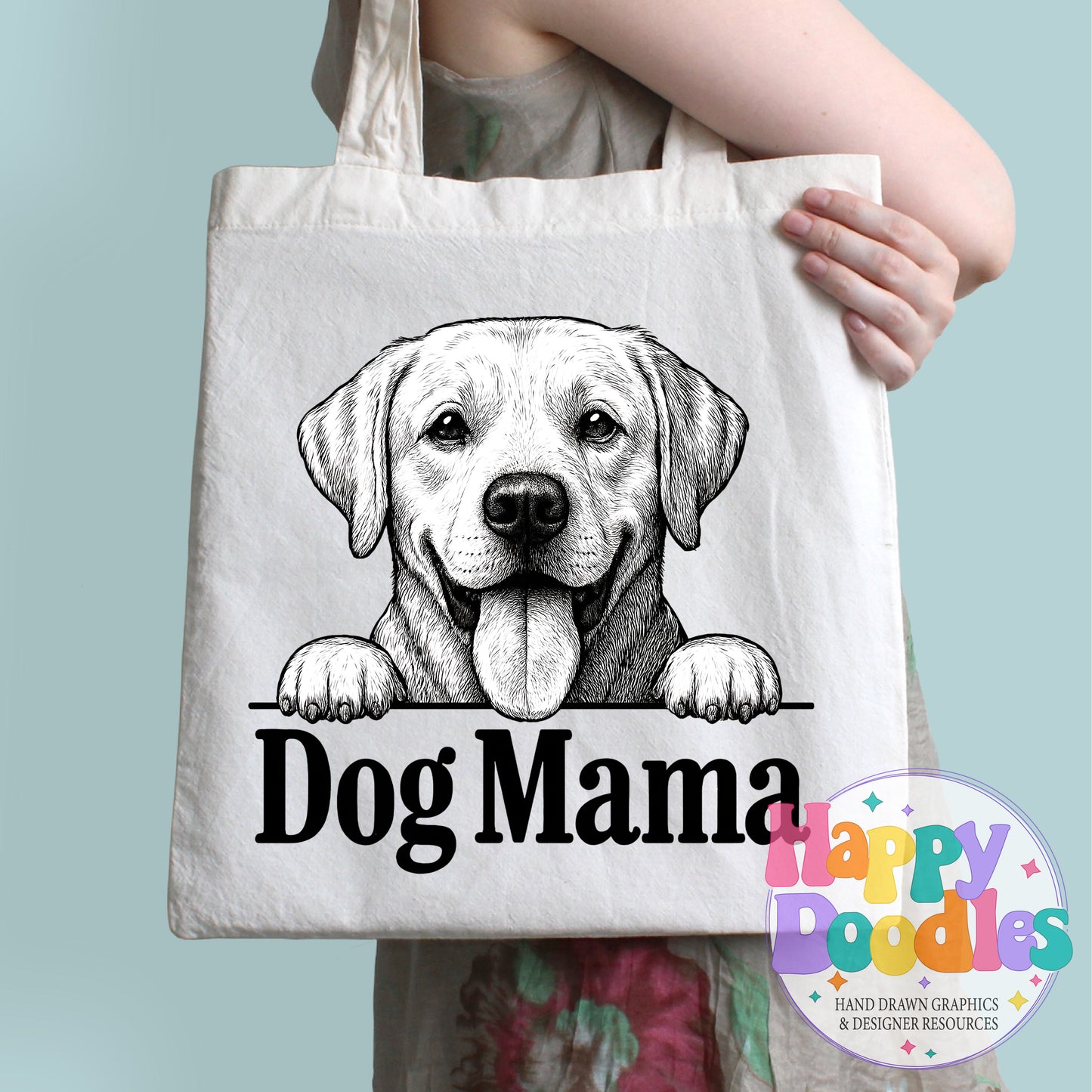 Dog Mama Lab Printable PNG T-Shirt Design - Happy Doodles Designs