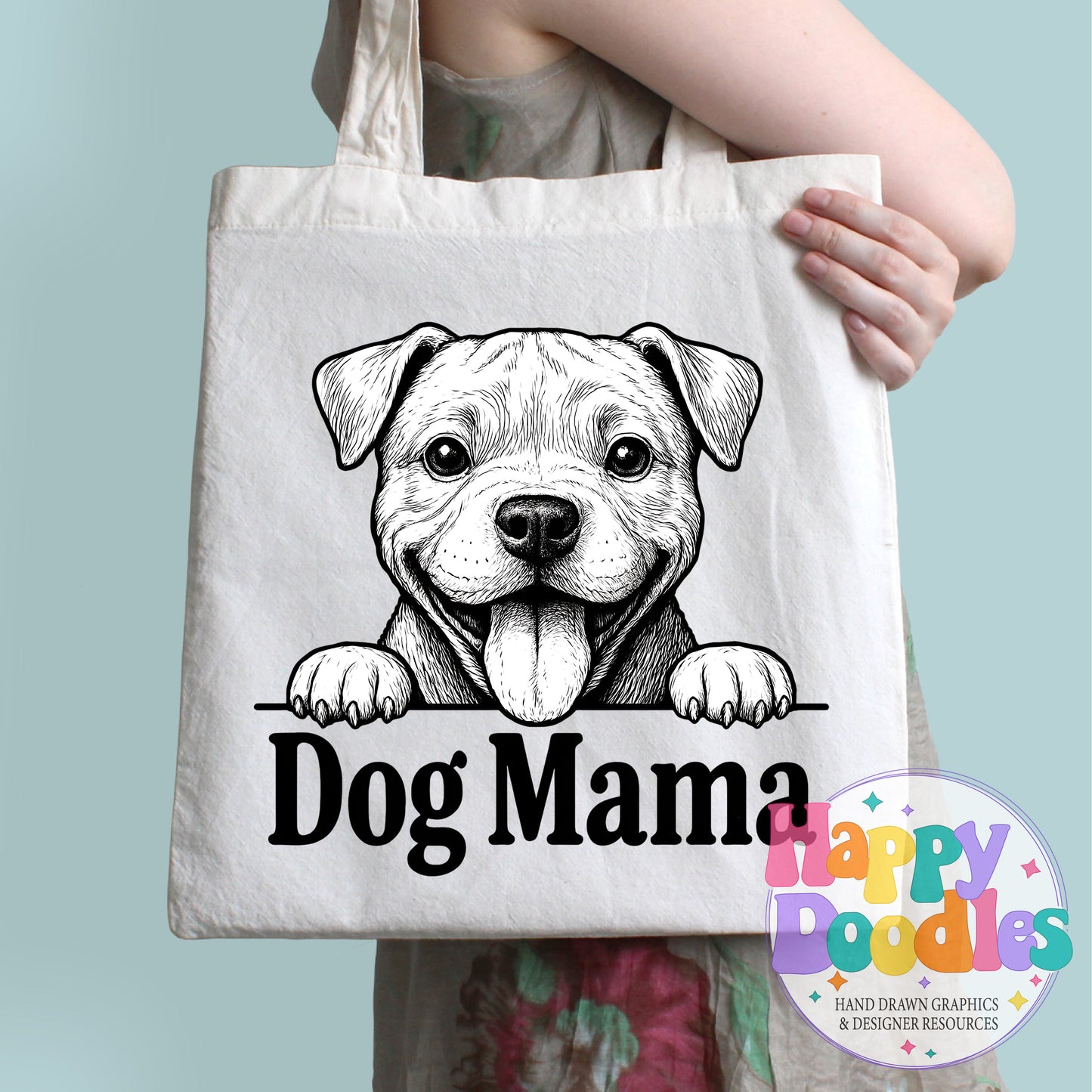 Dog Mama Pit High Resolution Printable PNG - Happy Doodles Designs