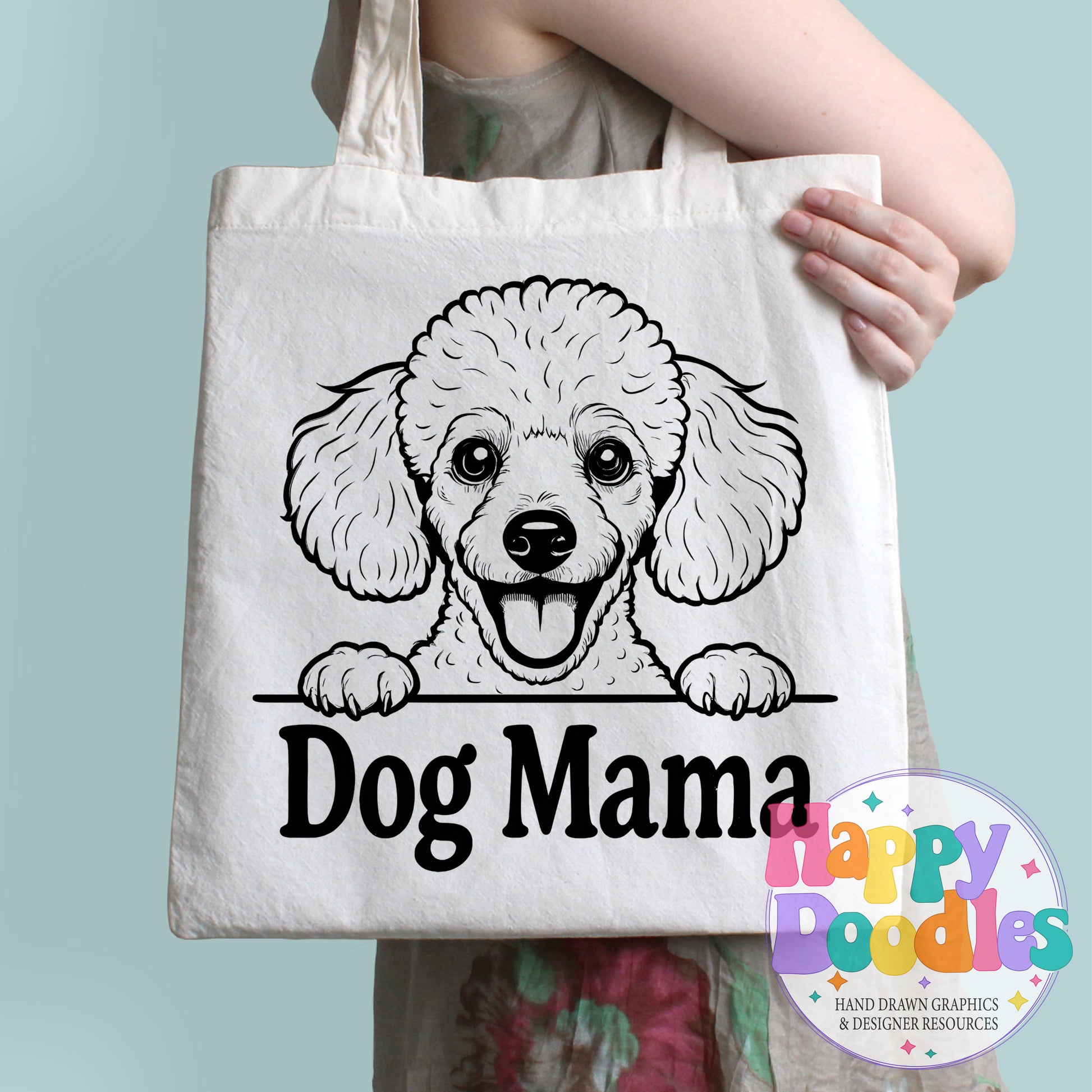 Dog Mama Poodle T-Shirt Printable PNG Download - Happy Doodles Designs