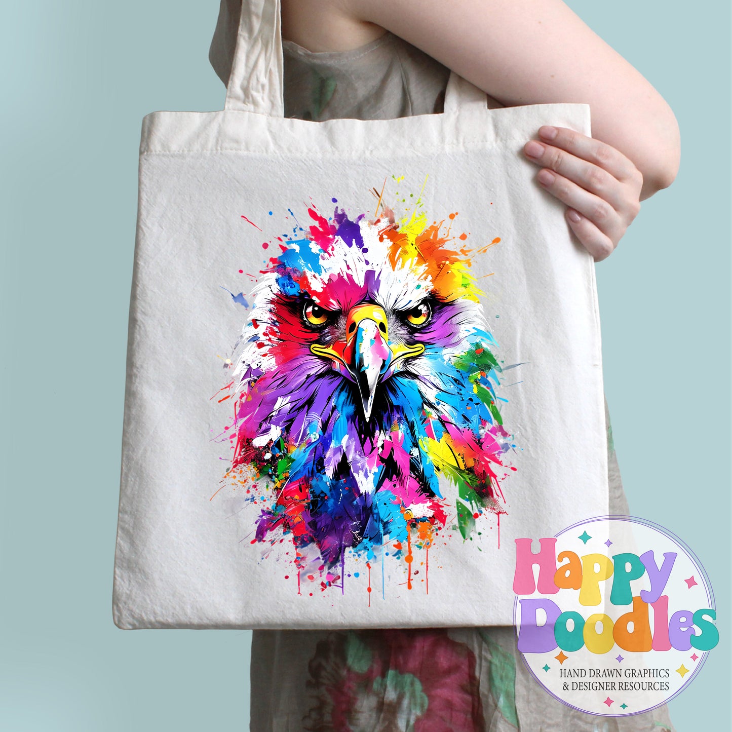 Eagle Paint Splash Printable PNG for Sublimation & Crafts - Happy Doodles Designs