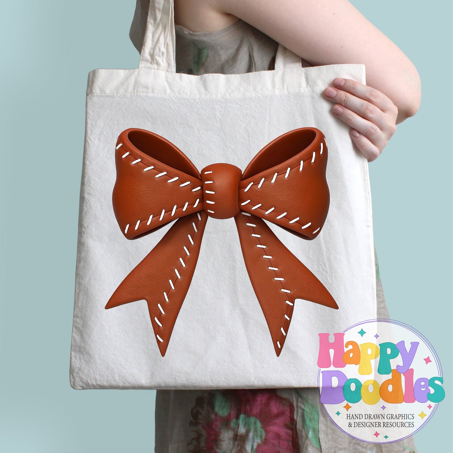 Football Coquette Bow 2 Printable PNG T-Shirt Design - Happy Doodles Designs