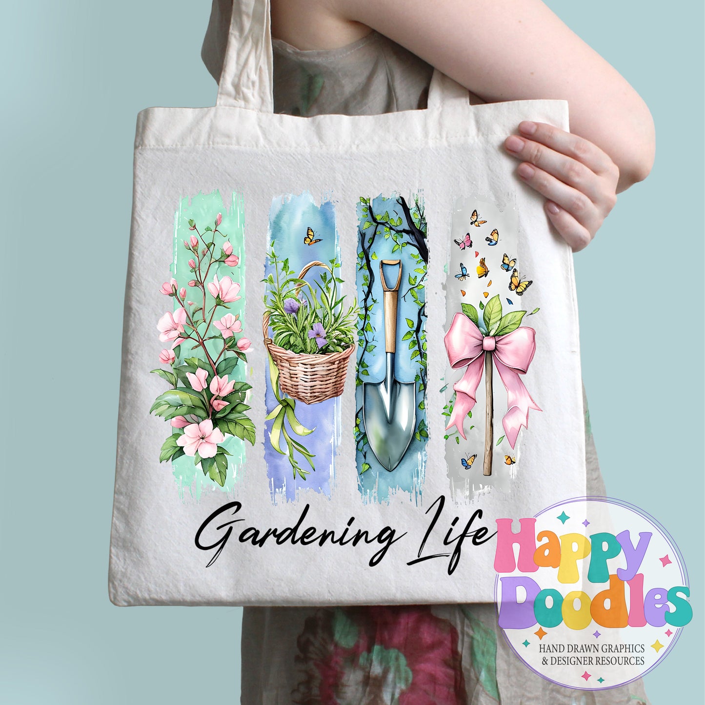 Gardening Life Paint Swatches High Resolution Printable PNG - Happy Doodles Designs