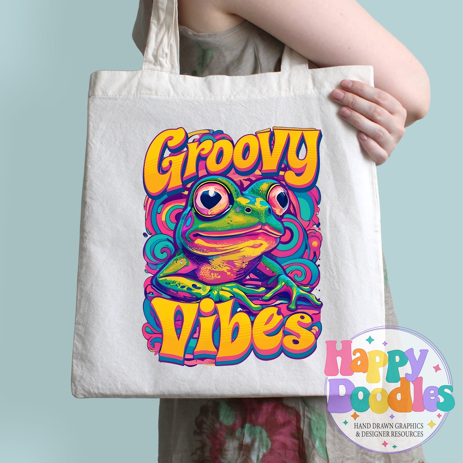 Groovy Vibes T-Shirt Printable PNG Download - Happy Doodles Designs