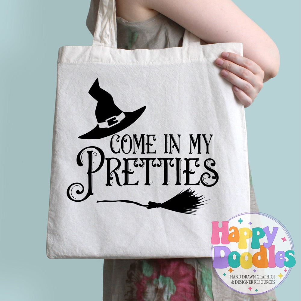 Halloween Sign Come in My Pretties SVG | Whimsical Porch/Wall Sign Design