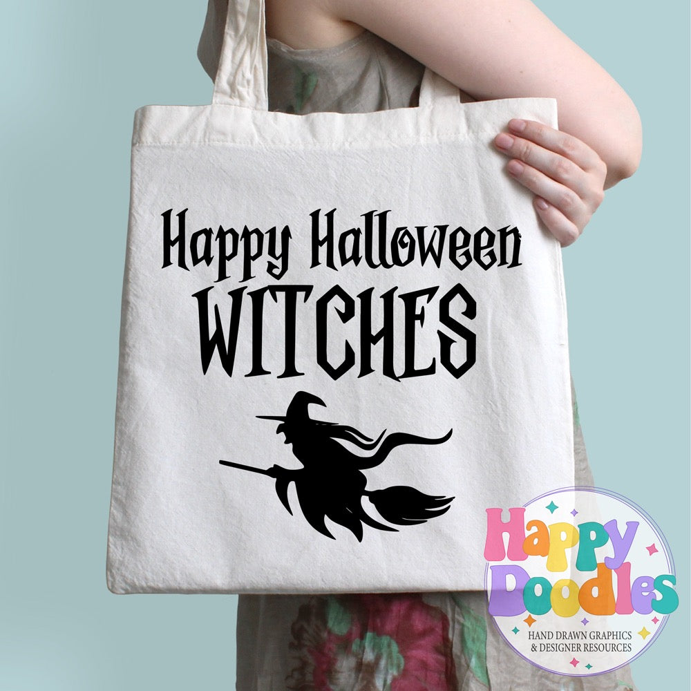 Halloween Sign Happy Halloween Witches Broom SVG | Festive Door Sign SVG for Crafts
