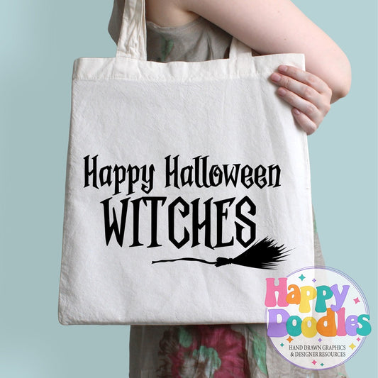 Halloween Sign Happy Halloween Witches SVG | Spooky Cute Sign Cut File for Cricut & Silhouette