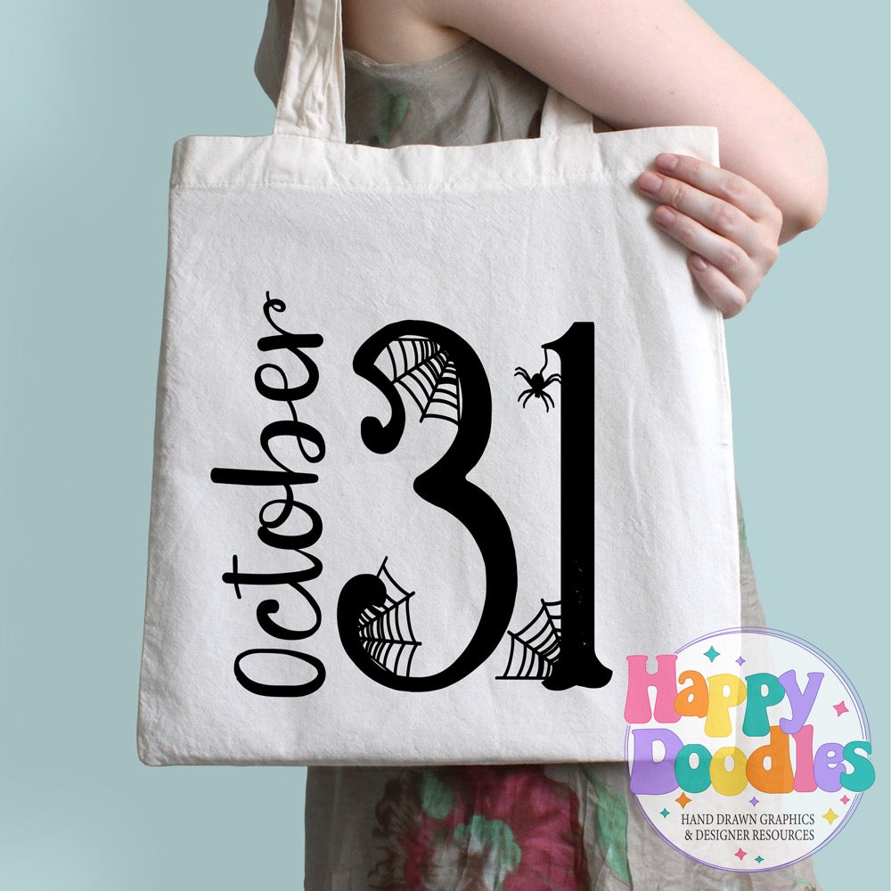 Halloween Sign October 31 Spider Web SVG | Whimsical Porch/Wall Sign Design