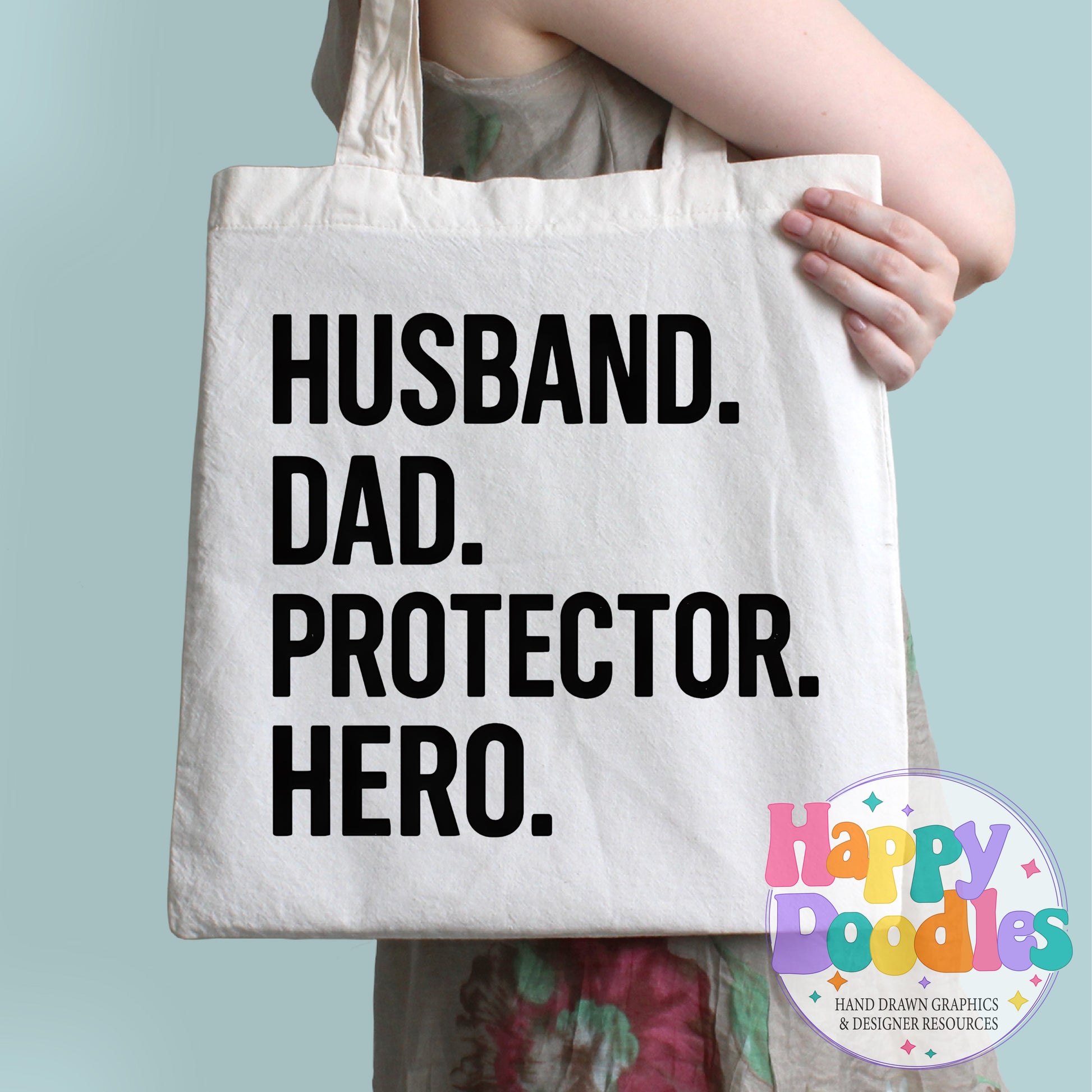 Husband Dad Protector Hero T-Shirt Printable PNG Download - Happy Doodles Designs
