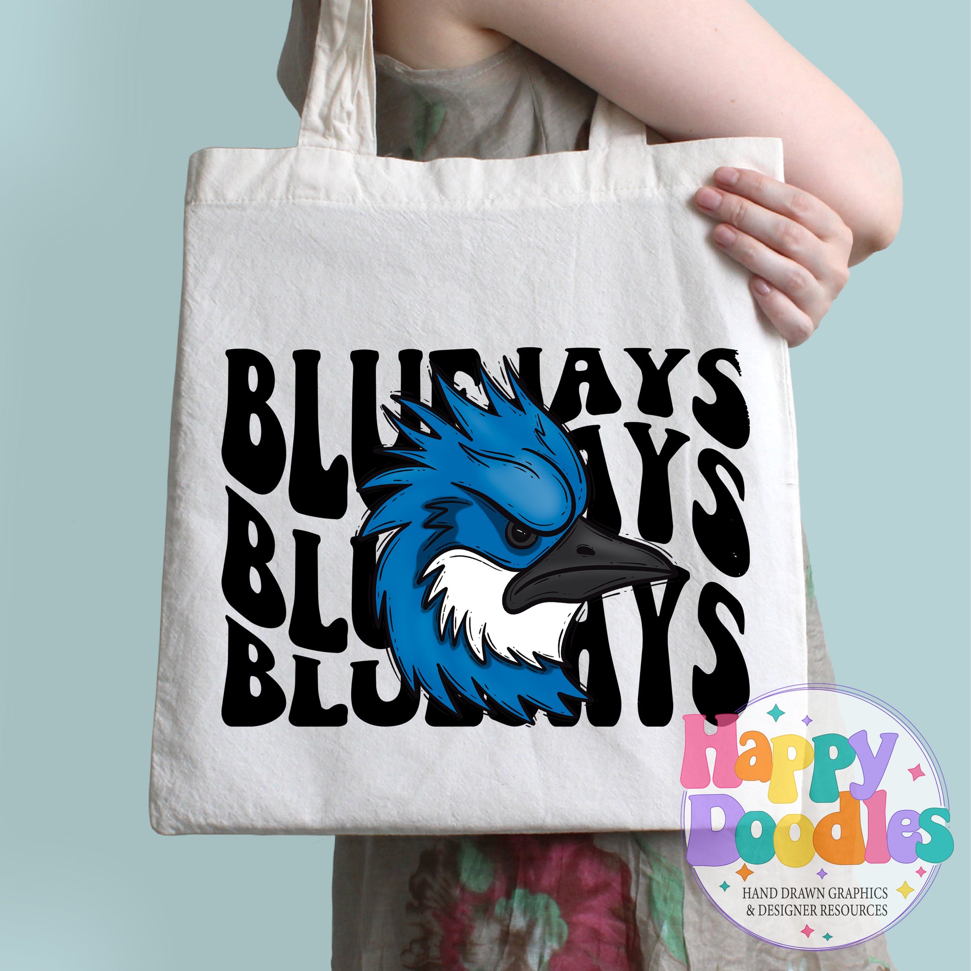 Wavy Retro Bobcats Mascot Printable PNG for Sublimation & Crafts - Happy Doodles Designs