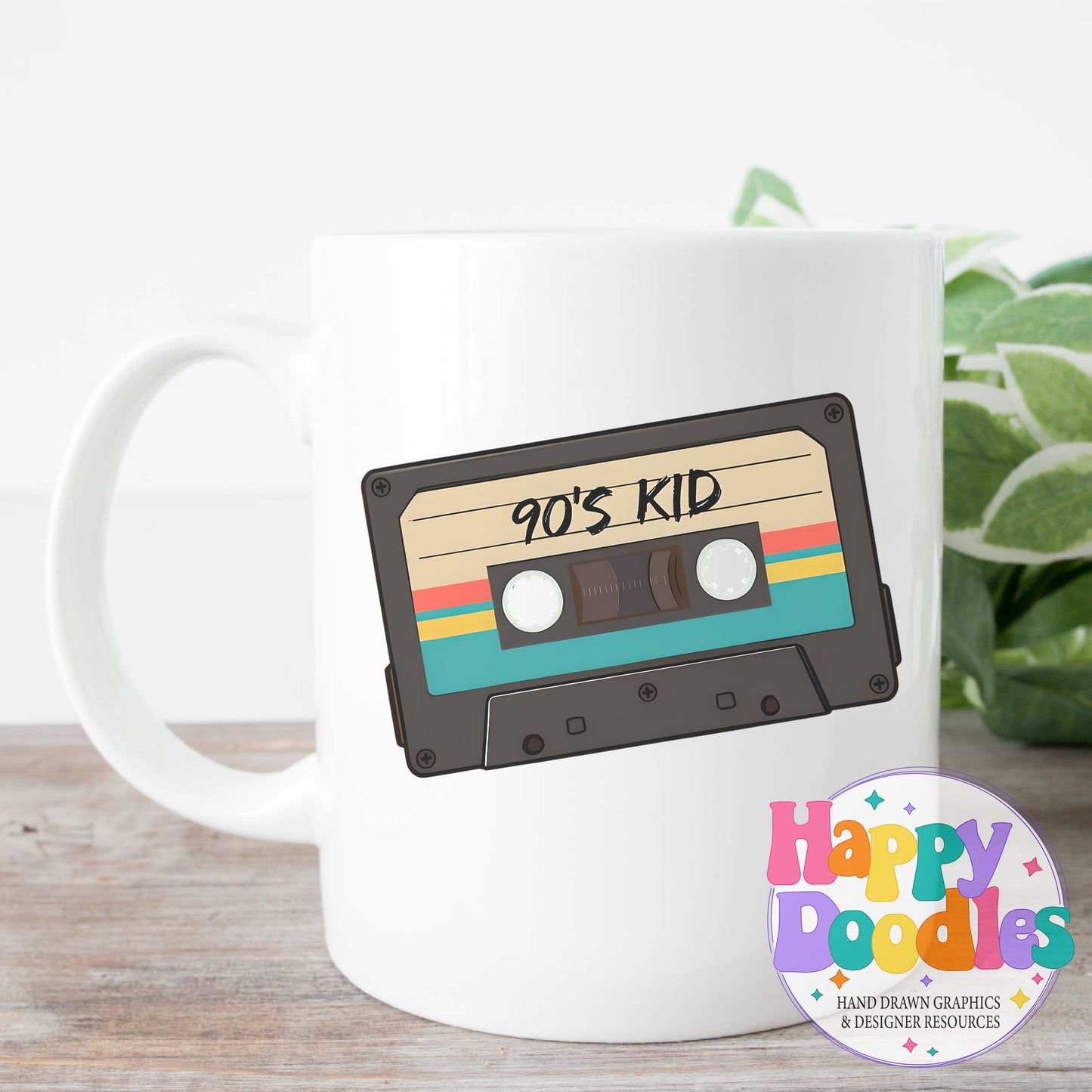 90s Kid Tape Printable PNG for Sublimation & Crafts - Happy Doodles Designs