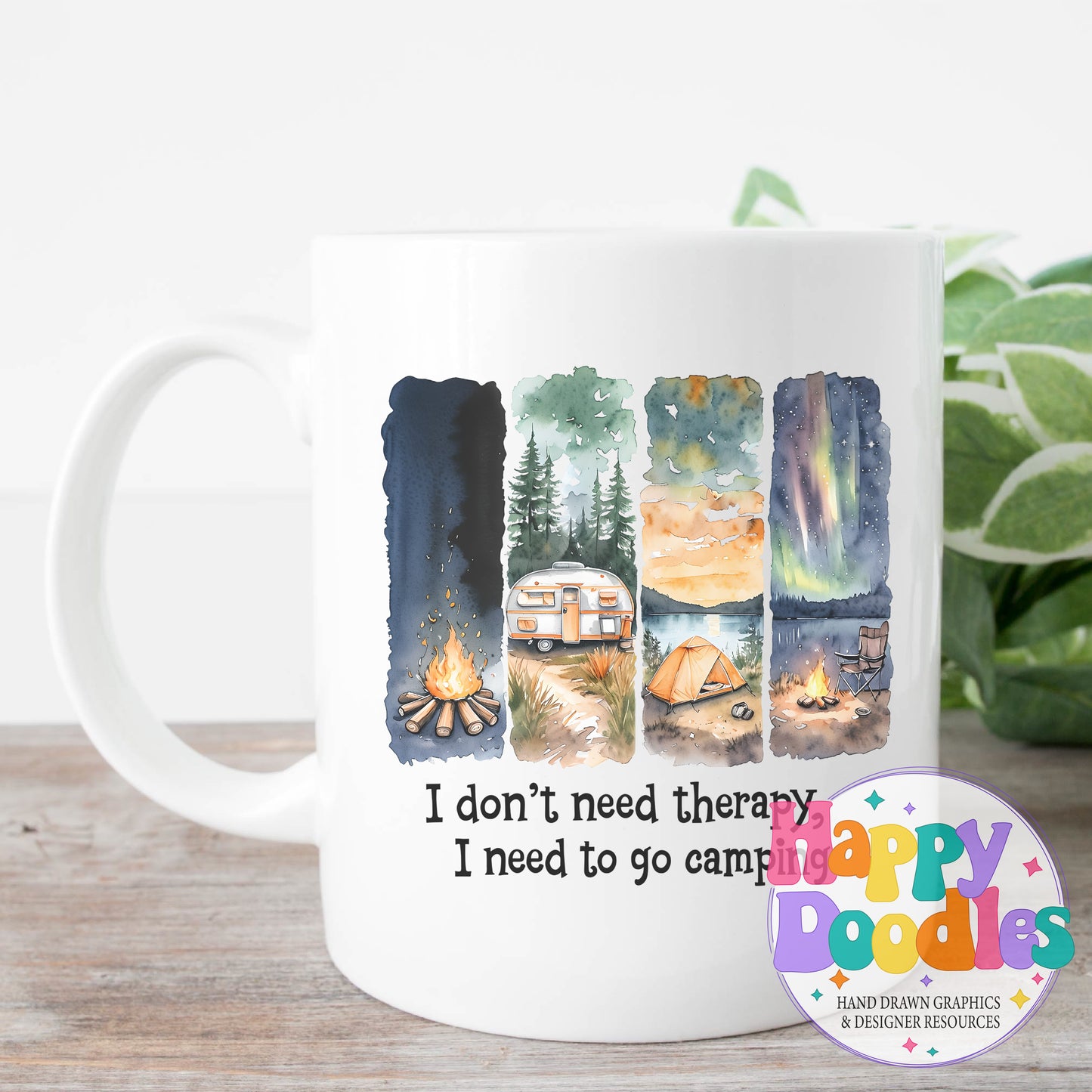 I Dont Need Therapy I Need Camping Paint Stripes High Resolution Printable PNG - Happy Doodles Designs