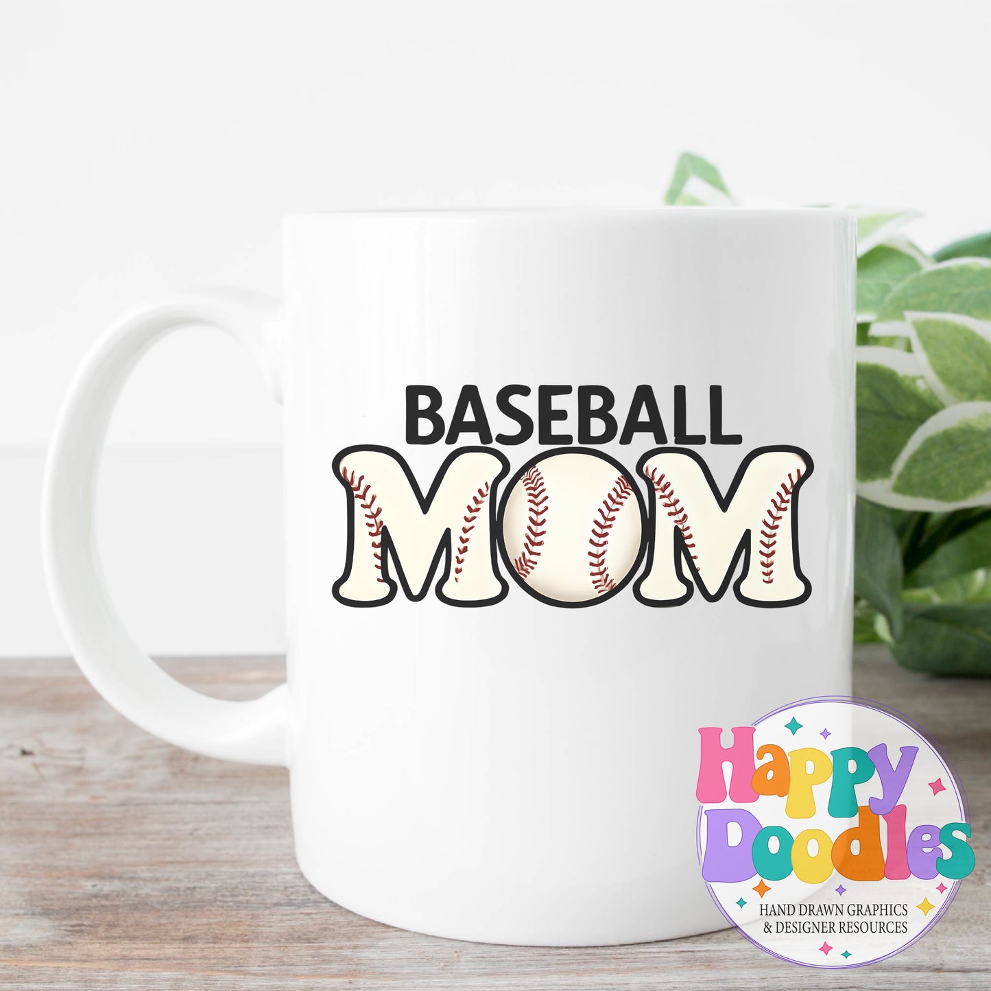 Baseball Mom DIY Printable T-Shirt Design - Happy Doodles Designs