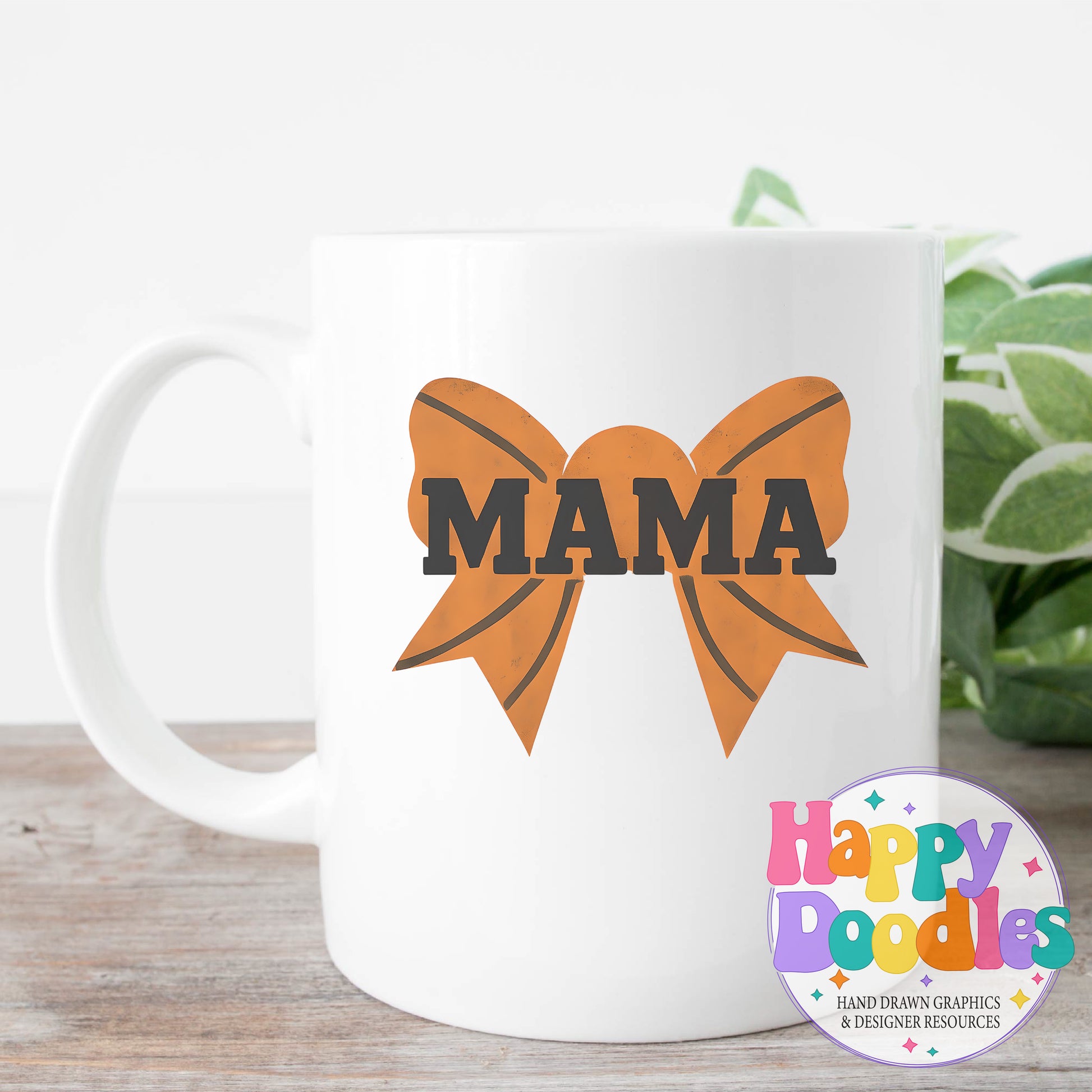 Basketball Mama Bow High Resolution Printable PNG - Happy Doodles Designs