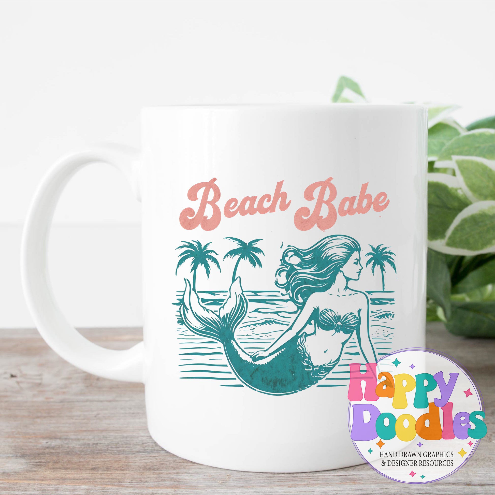 Beach Babe High Resolution Printable PNG - Happy Doodles Designs