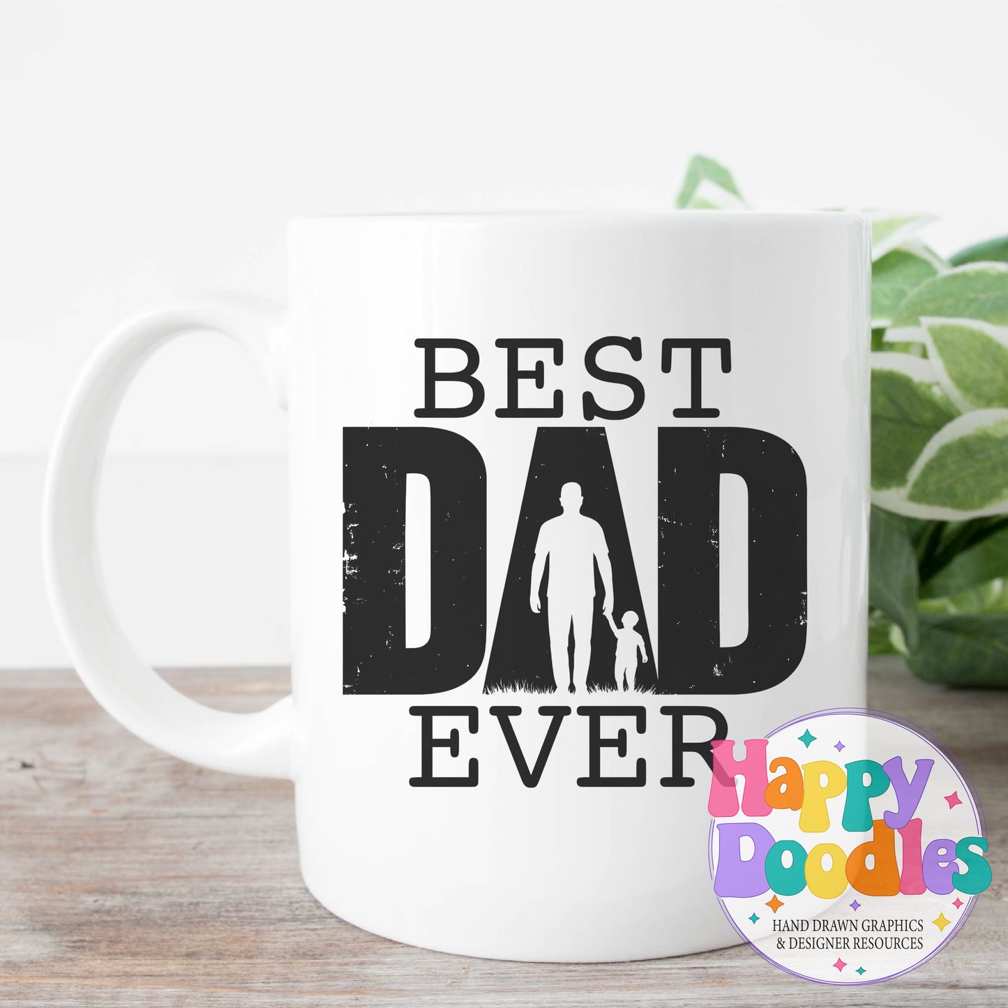 Best Dad Ever Printable PNG for Sublimation & Crafts - Happy Doodles Designs