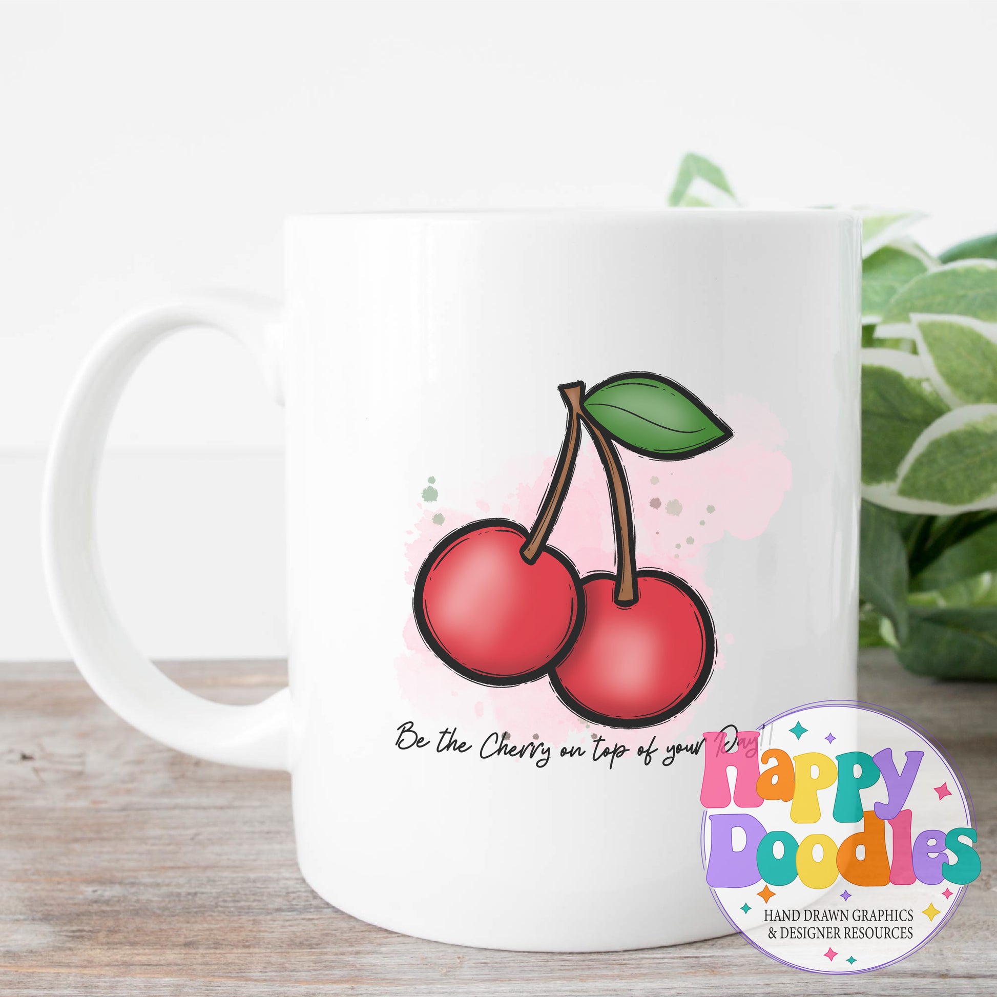 Cherry On Top of Your Day DIY Printable T-Shirt Design - Happy Doodles Designs