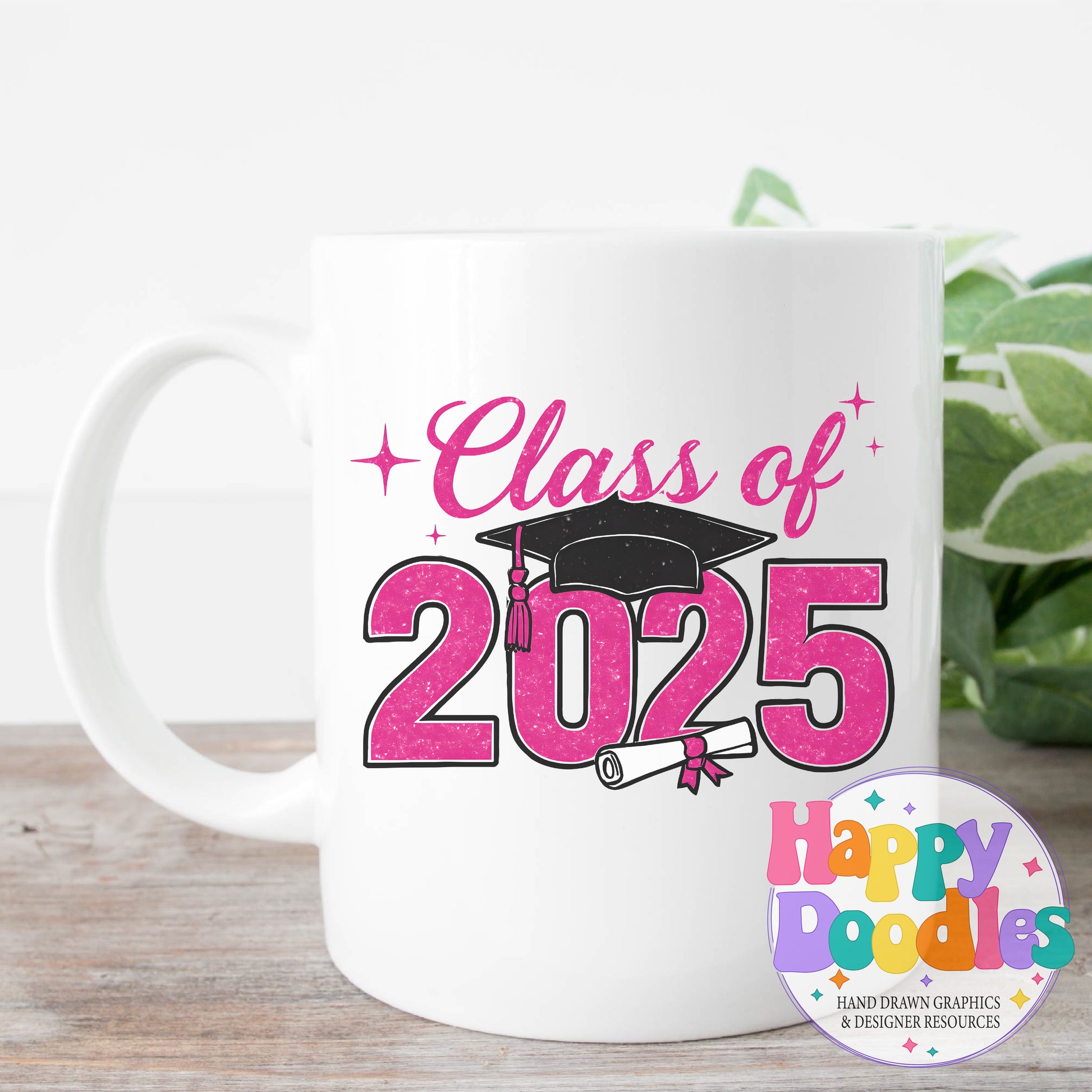 Class of 2025 Printable PNG T-Shirt Design - Happy Doodles Designs