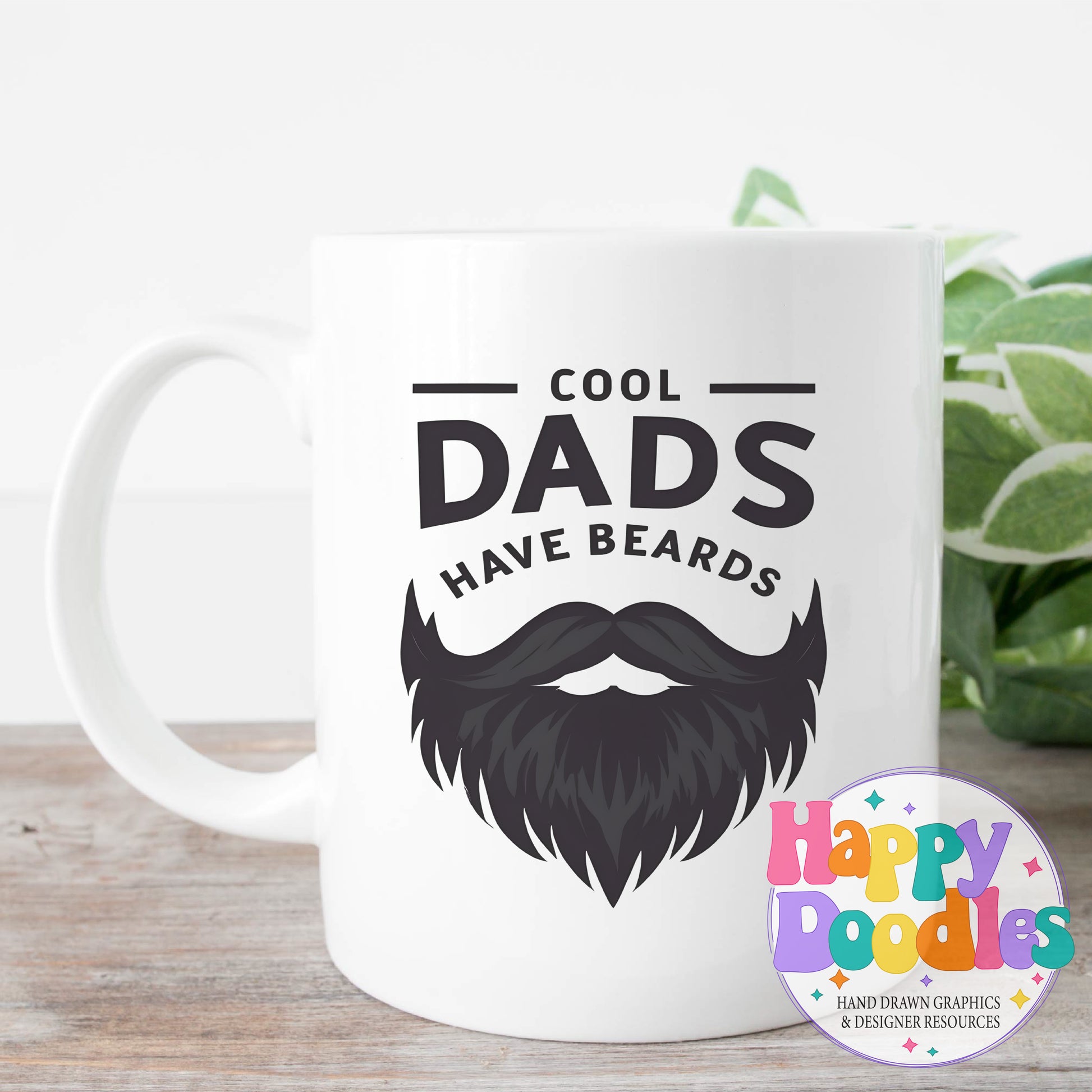 Cool Dads Have Beards Printable PNG T-Shirt Design - Happy Doodles Designs