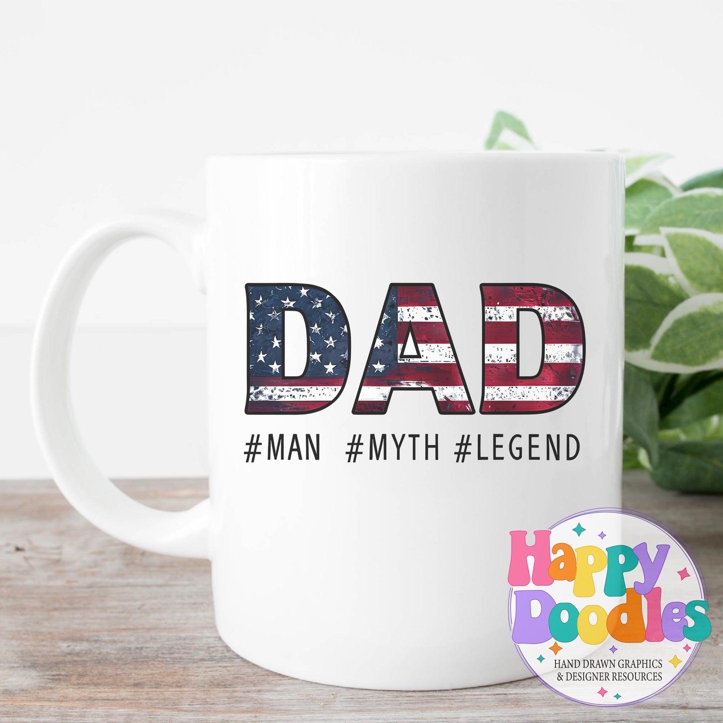 Dad Man Myth Legend T-Shirt Printable PNG Download - Happy Doodles Designs