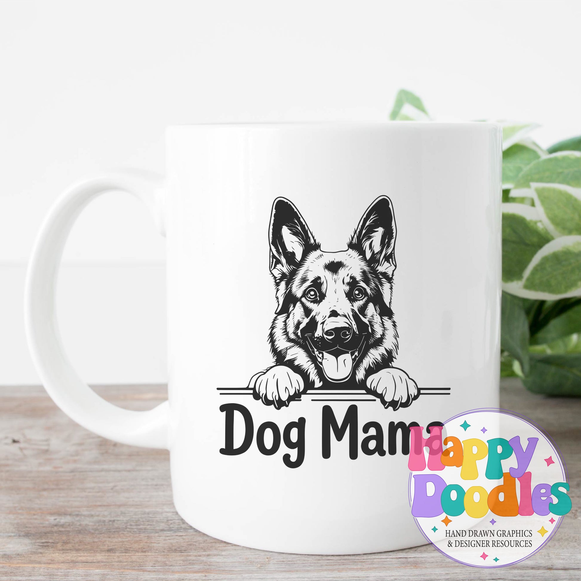 Dog Mama German Shephard High Resolution Printable PNG - Happy Doodles Designs