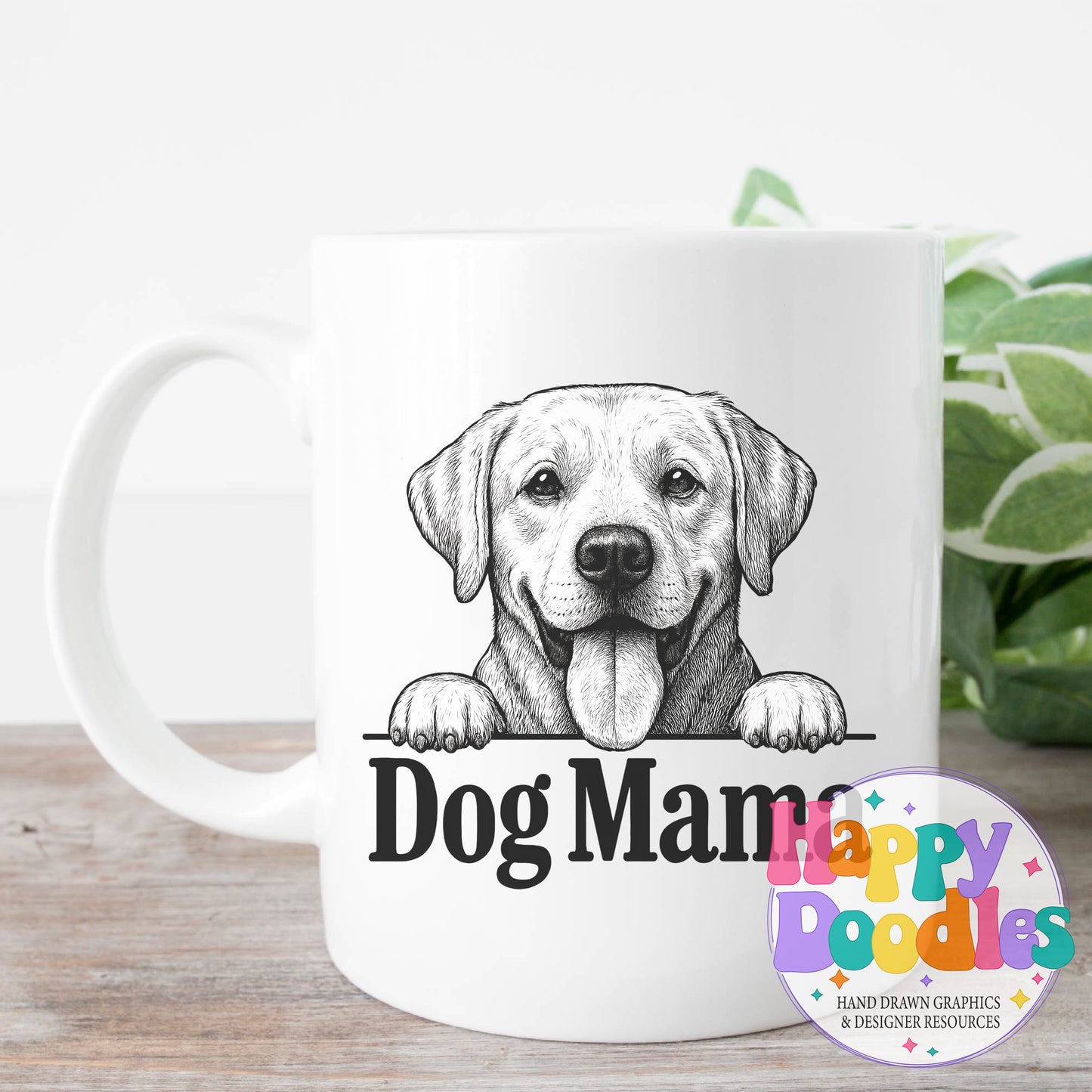 Dog Mama Lab Printable PNG T-Shirt Design - Happy Doodles Designs