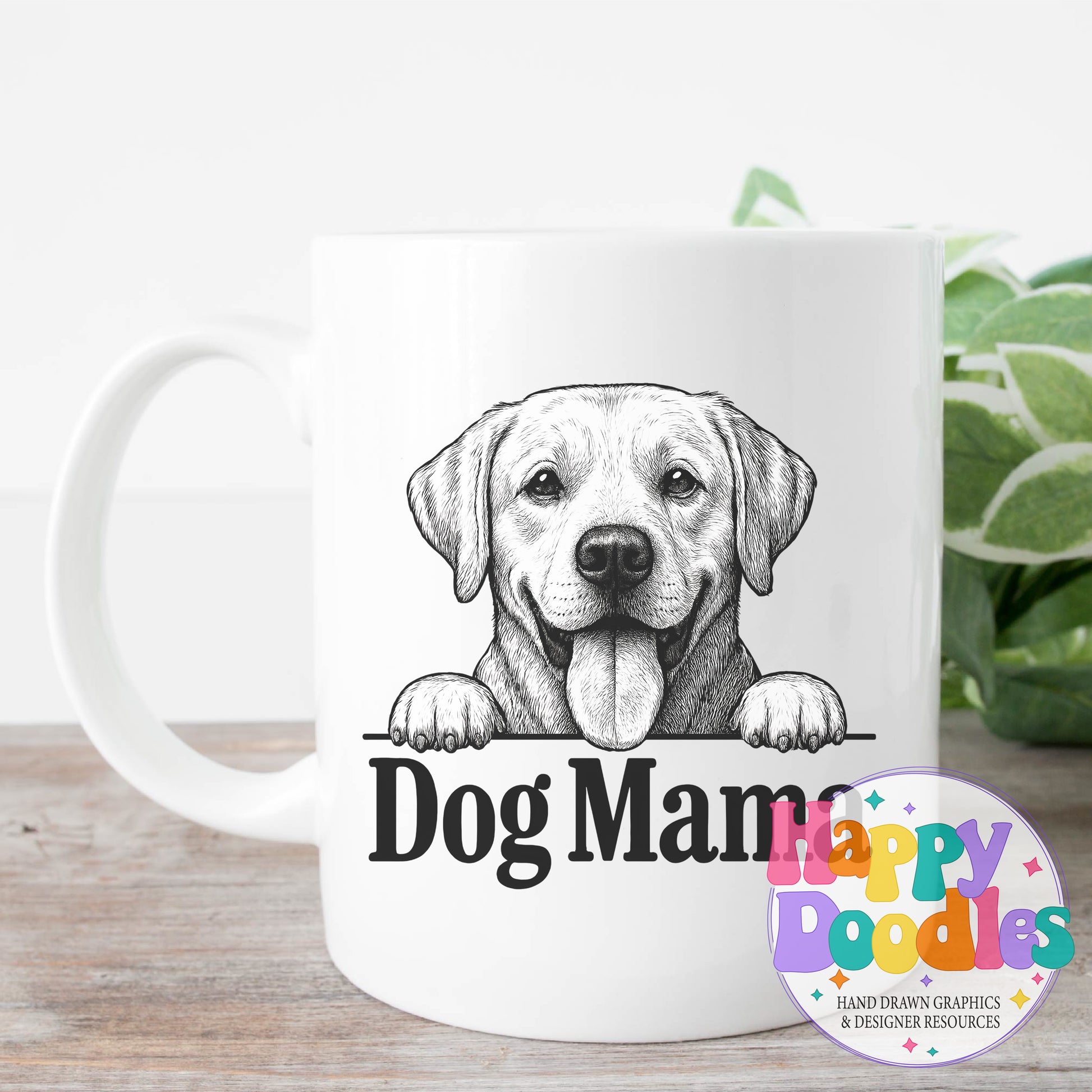 Dog Mama Lab Printable PNG T-Shirt Design - Happy Doodles Designs