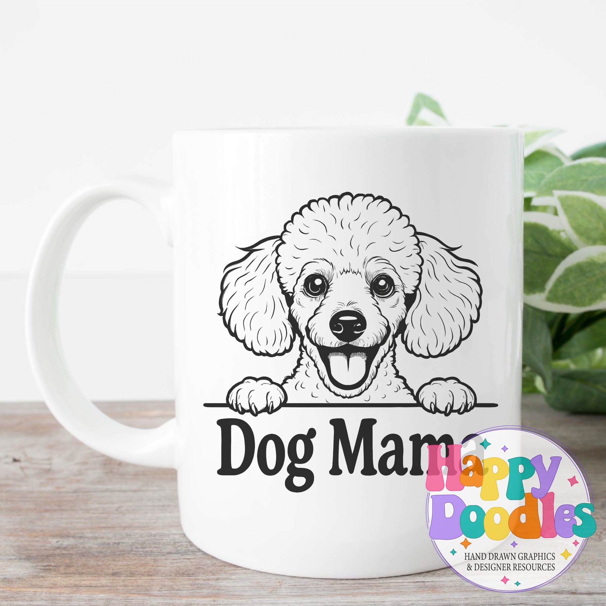 Dog Mama Poodle T-Shirt Printable PNG Download - Happy Doodles Designs