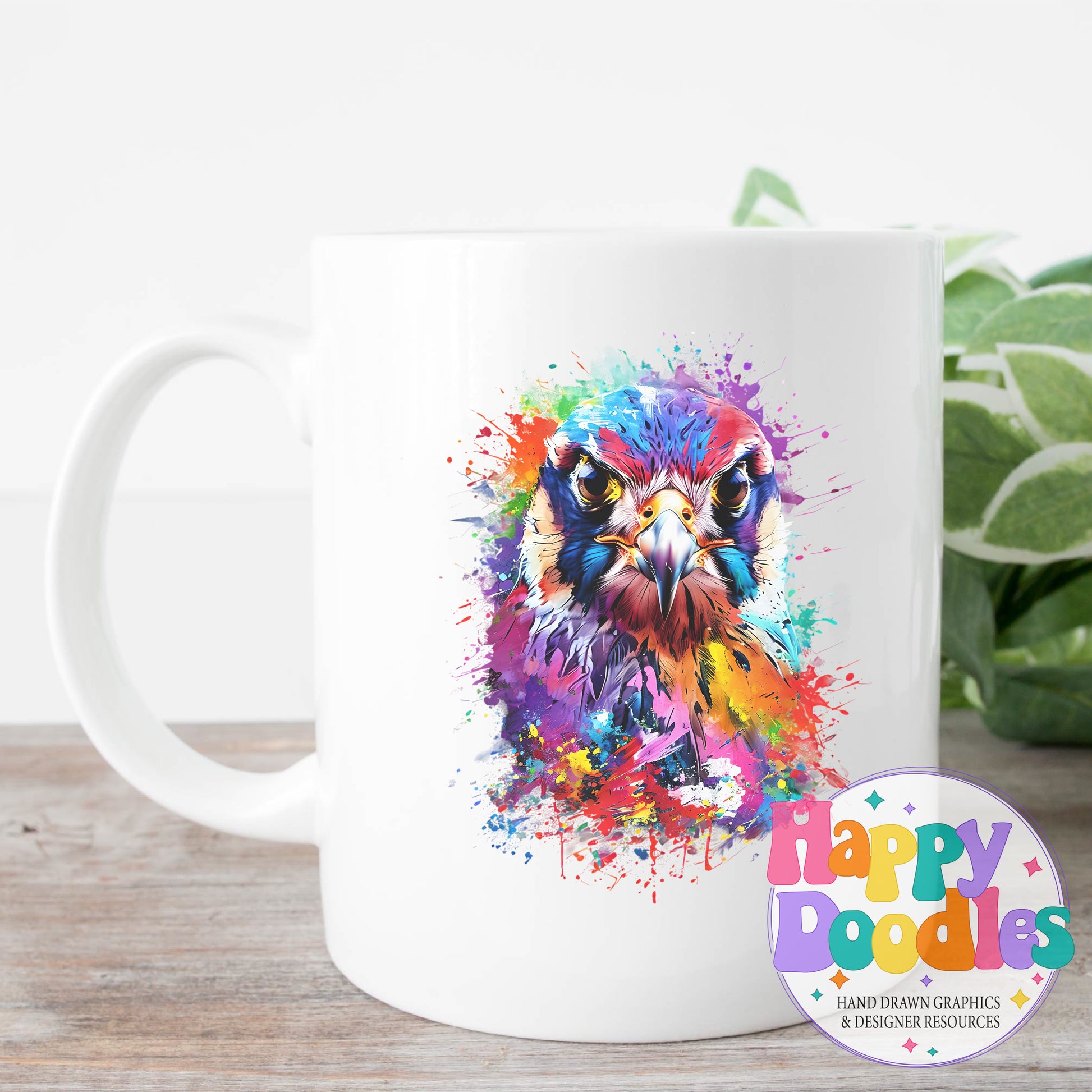 Falcon Paint Splash High Resolution Printable PNG - Happy Doodles Designs