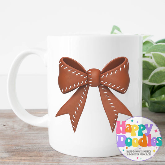 Football Coquette Bow 2 Printable PNG T-Shirt Design - Happy Doodles Designs