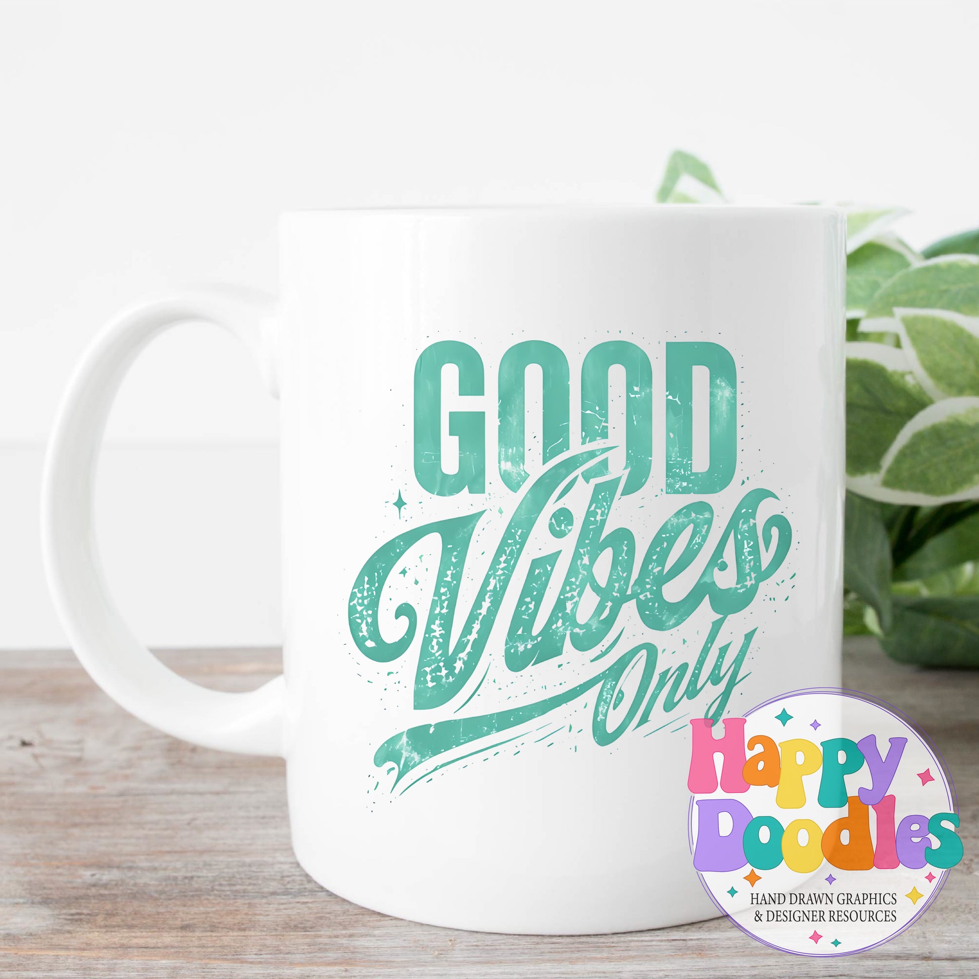 Good Vibes Only Printable PNG T-Shirt Design - Happy Doodles Designs