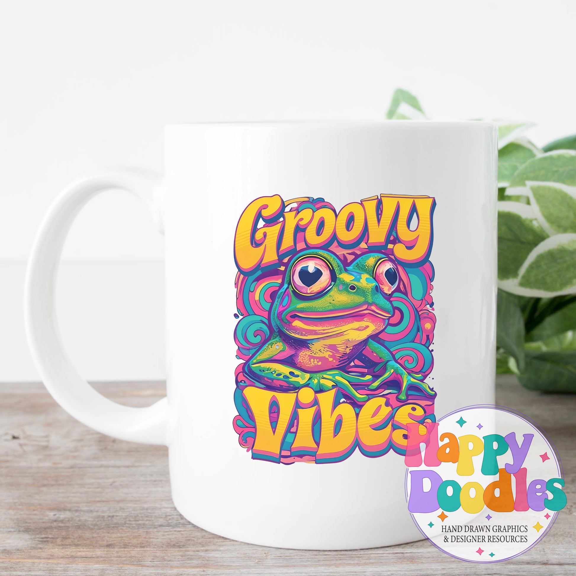 Groovy Vibes T-Shirt Printable PNG Download - Happy Doodles Designs