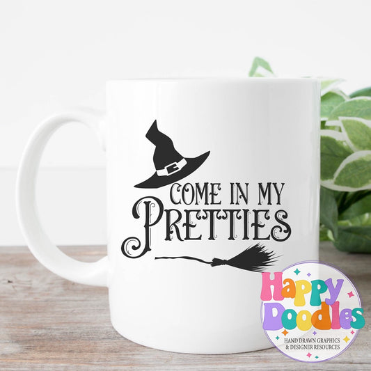 Halloween Sign Come in My Pretties SVG | Whimsical Porch/Wall Sign Design