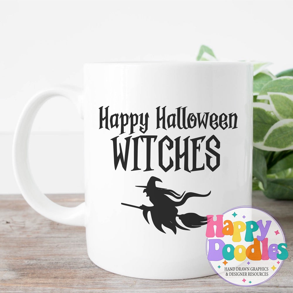 Halloween Sign Happy Halloween Witches Broom SVG | Festive Door Sign SVG for Crafts