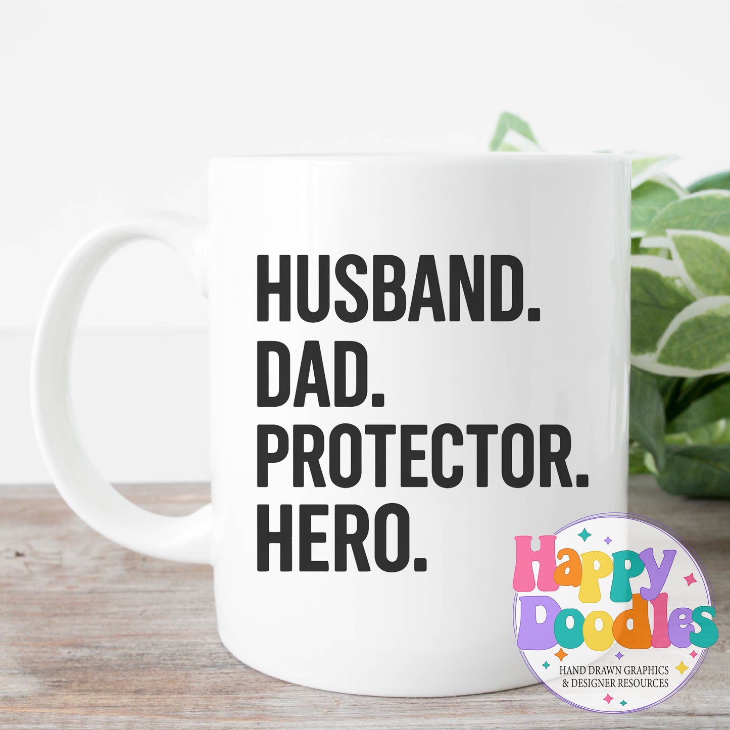 Husband Dad Protector Hero T-Shirt Printable PNG Download - Happy Doodles Designs