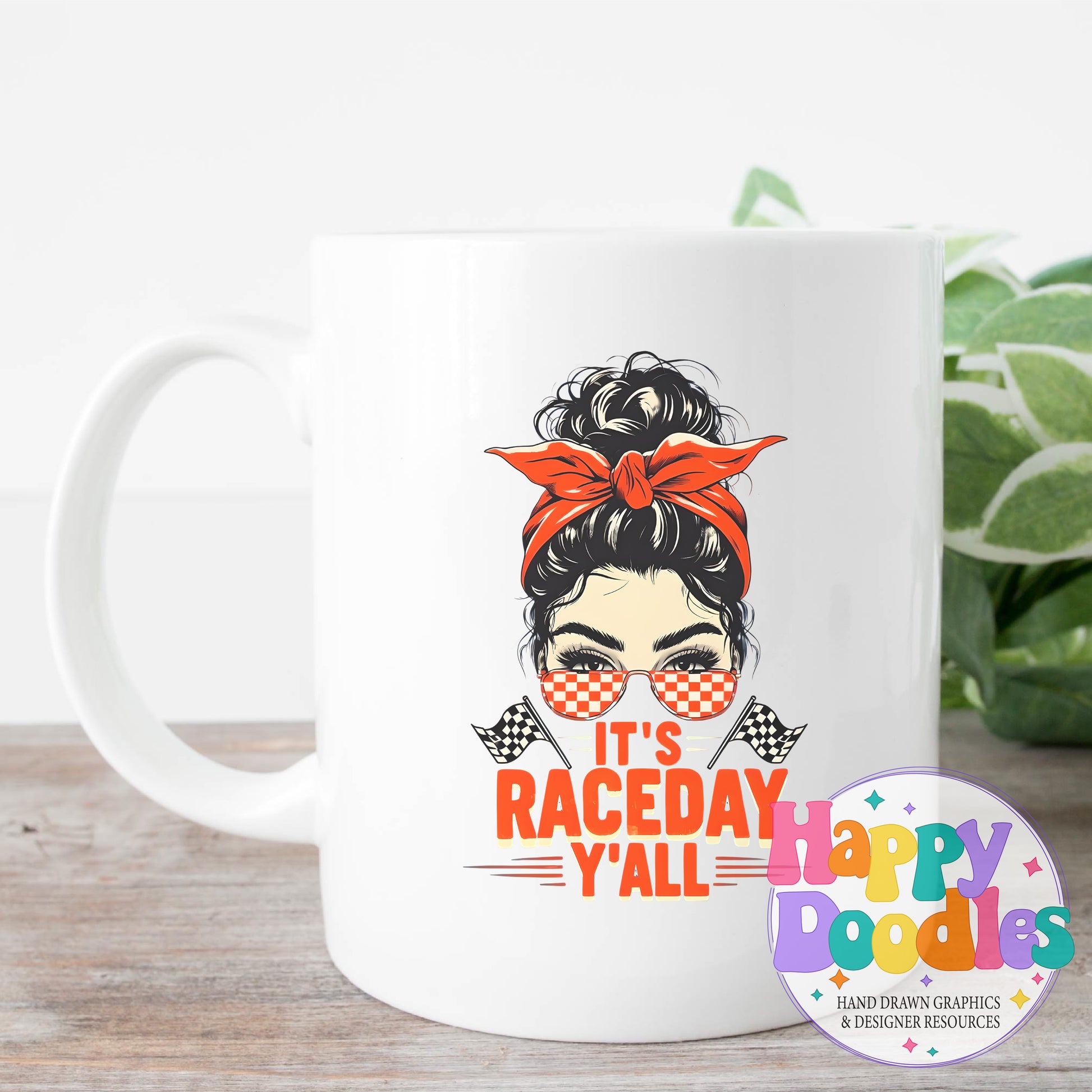 Its Raceday Yall DIY Printable T-Shirt Design - Happy Doodles Designs