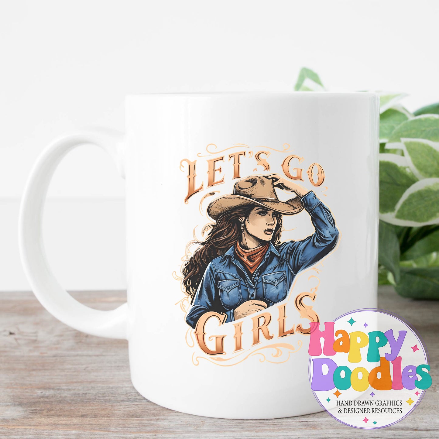 Lets Go Girls T-Shirt Printable PNG Download - Happy Doodles Designs