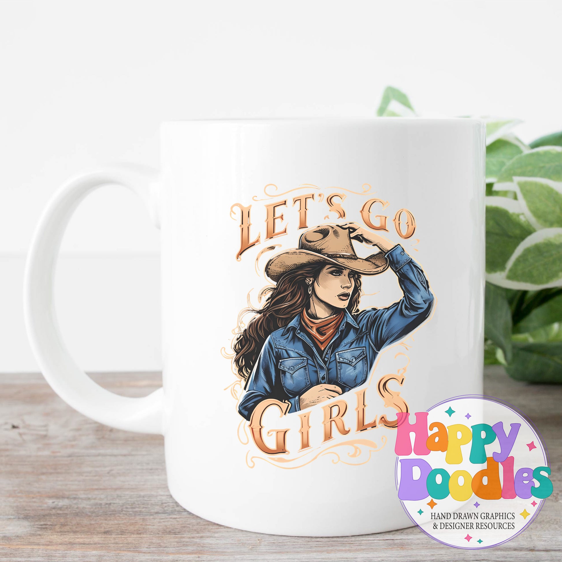 Lets Go Girls T-Shirt Printable PNG Download - Happy Doodles Designs