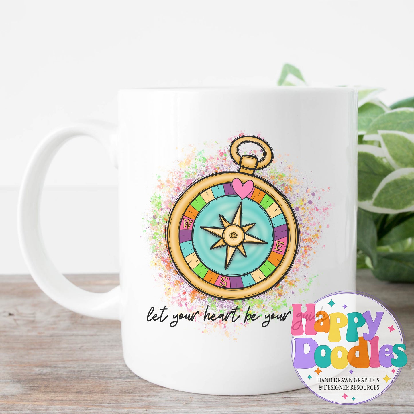 Let Your Heart Be Your Guide DIY Printable T-Shirt Design - Happy Doodles Designs