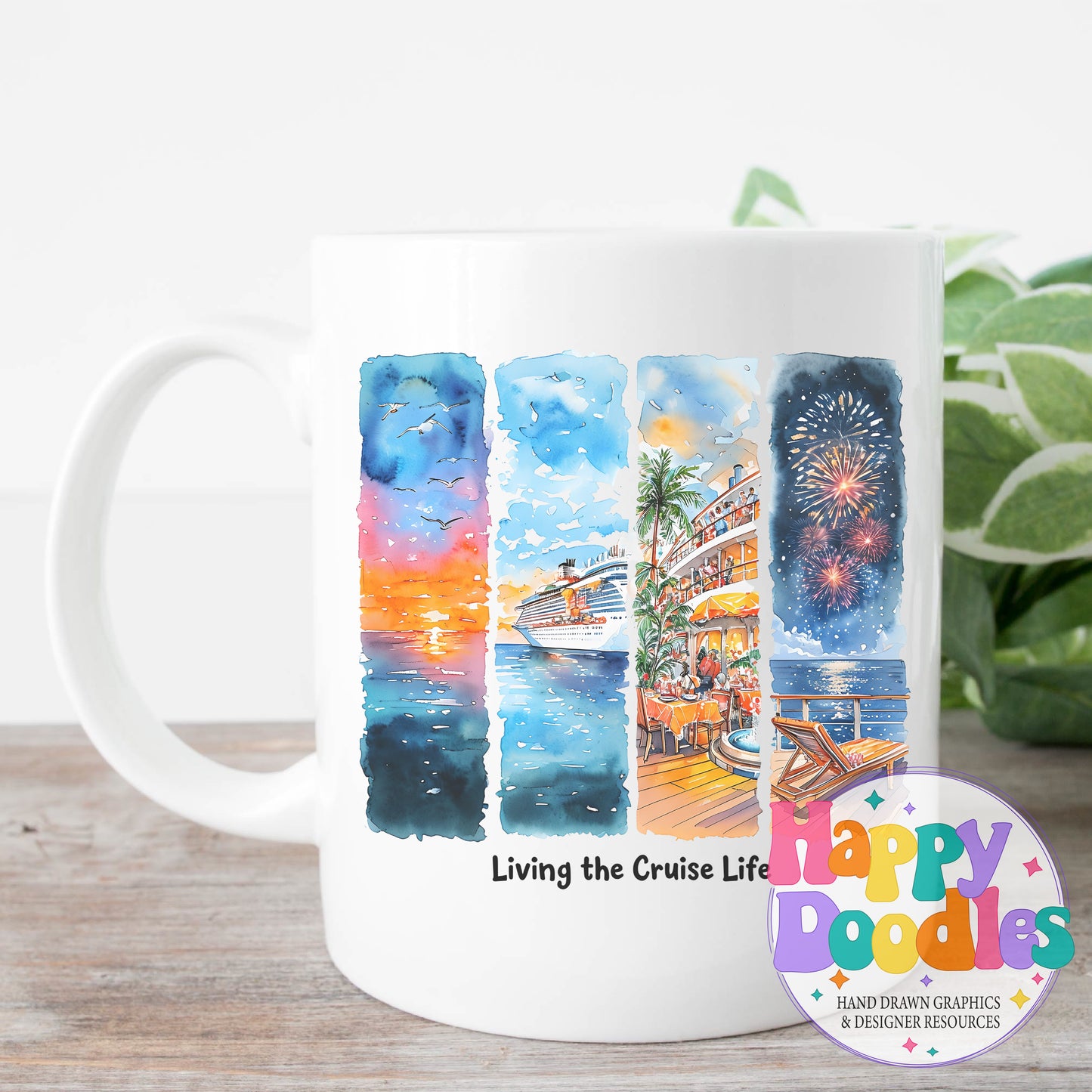 Living the Cruise Life Paint Swatches High Resolution Printable PNG - Happy Doodles Designs
