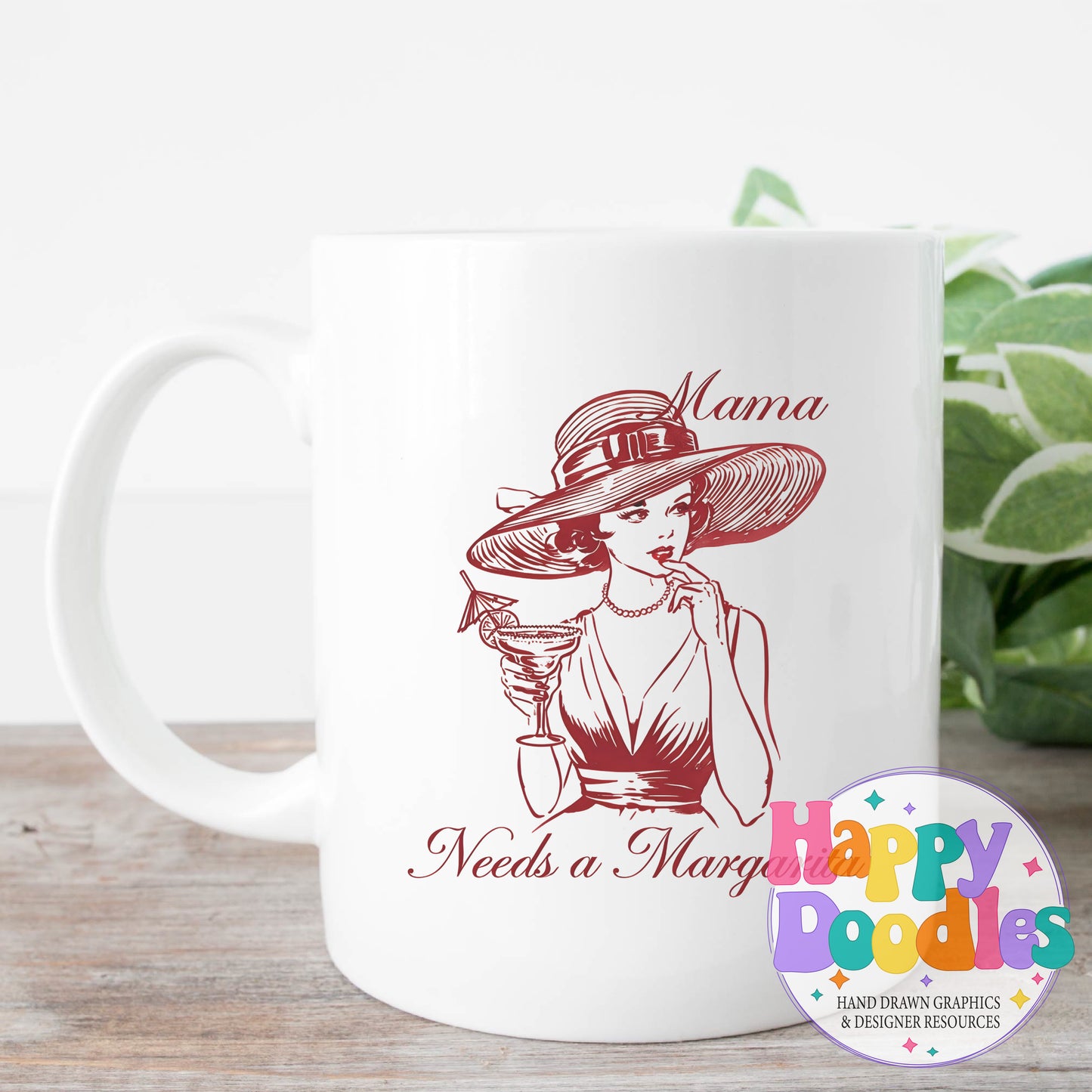 Mama Needs a Margarita DIY Printable T-Shirt Design - Happy Doodles Designs