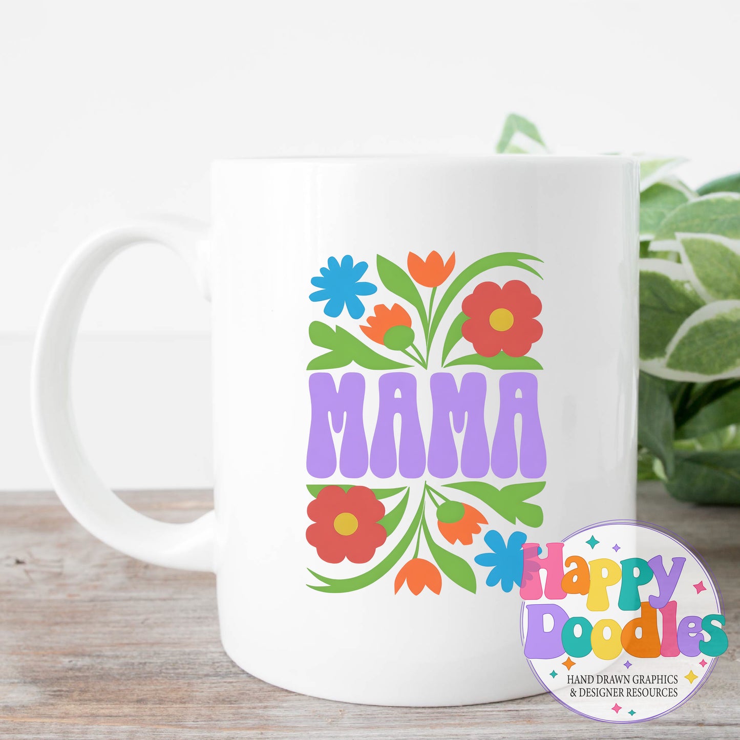 Mama Vintage Floral T-Shirt Printable PNG Download - Happy Doodles Designs