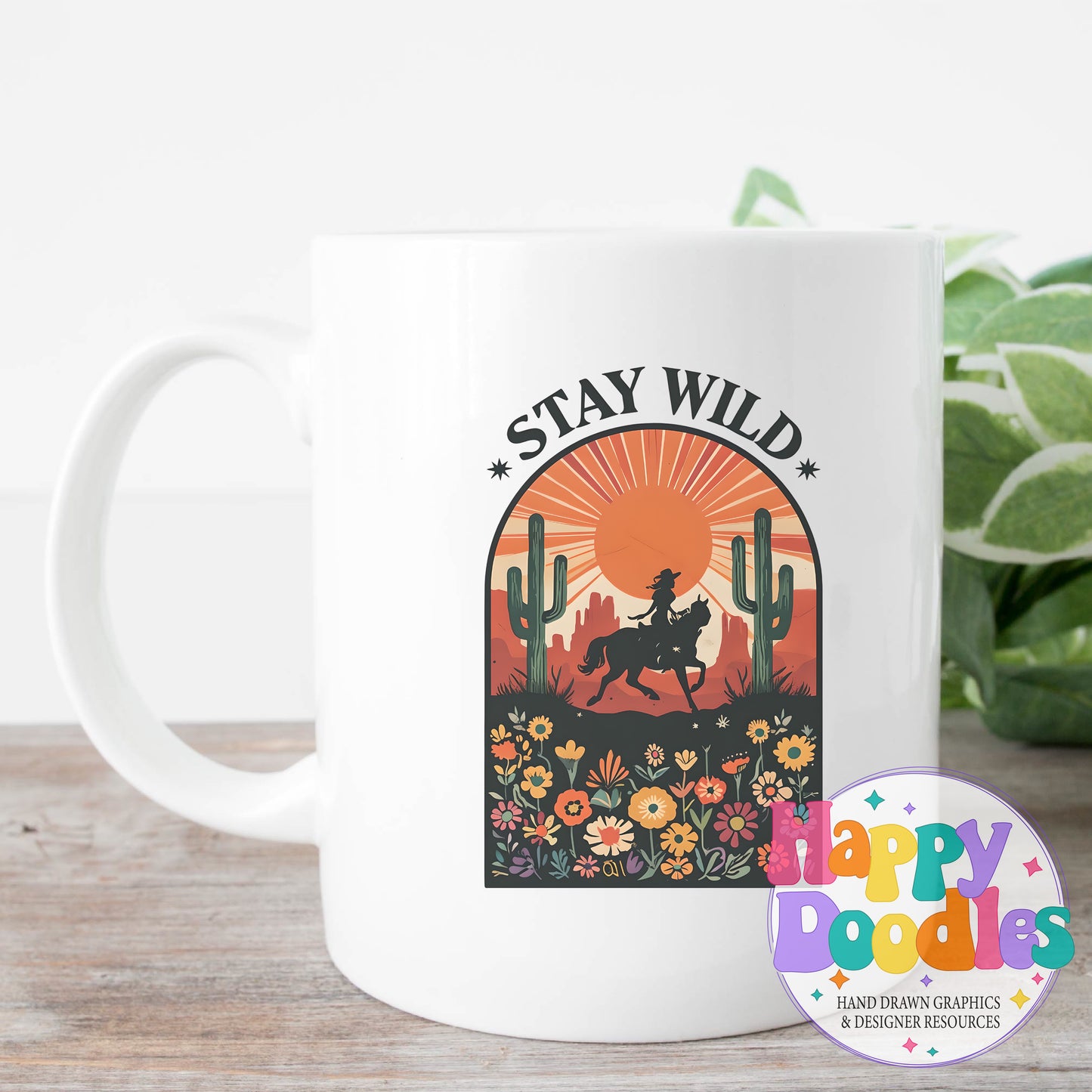 Stay Wild Cowgirl Printable PNG for Sublimation & Crafts - Happy Doodles Designs