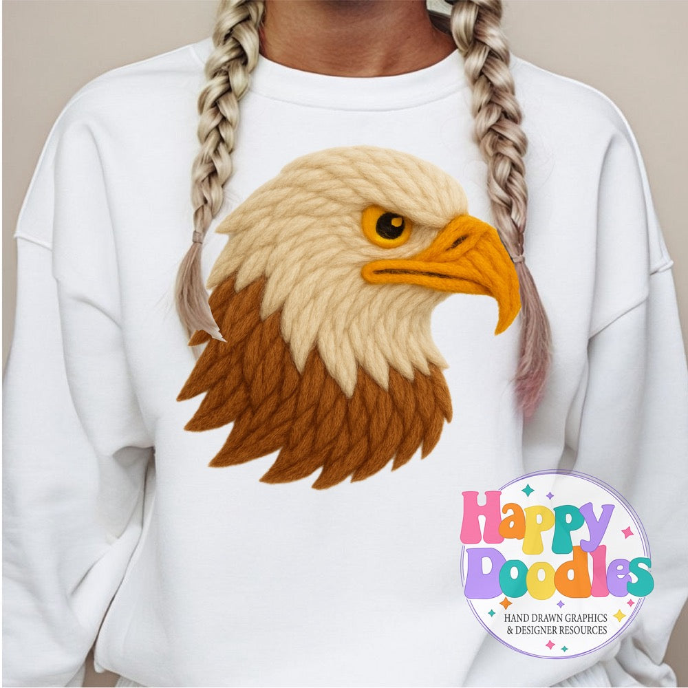 Eagle Yarn Mascot Printable Mascot PNG - Happy Doodles Designs